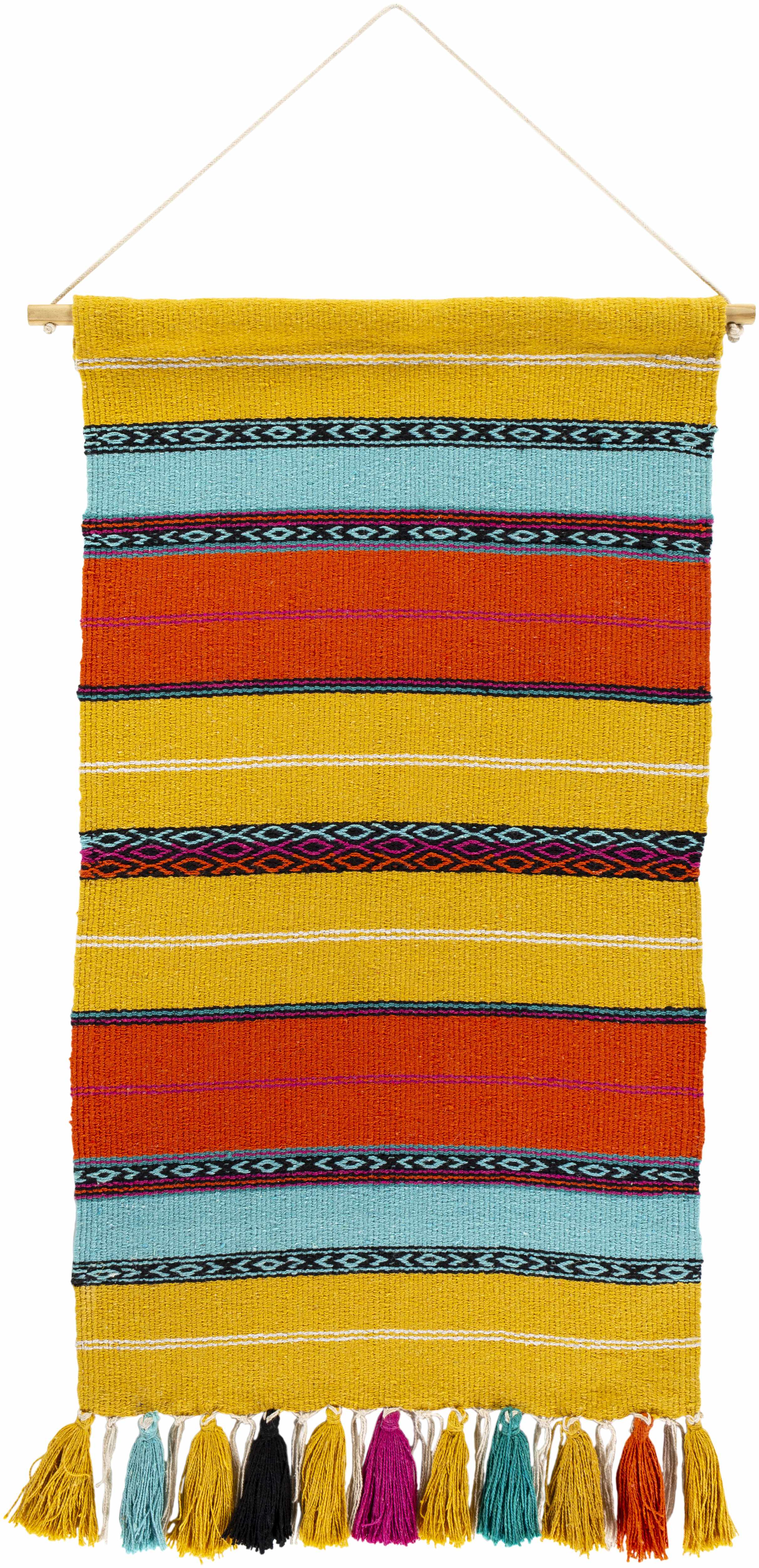 Ligaya Colorful Striped Bohemian Wall Hanging