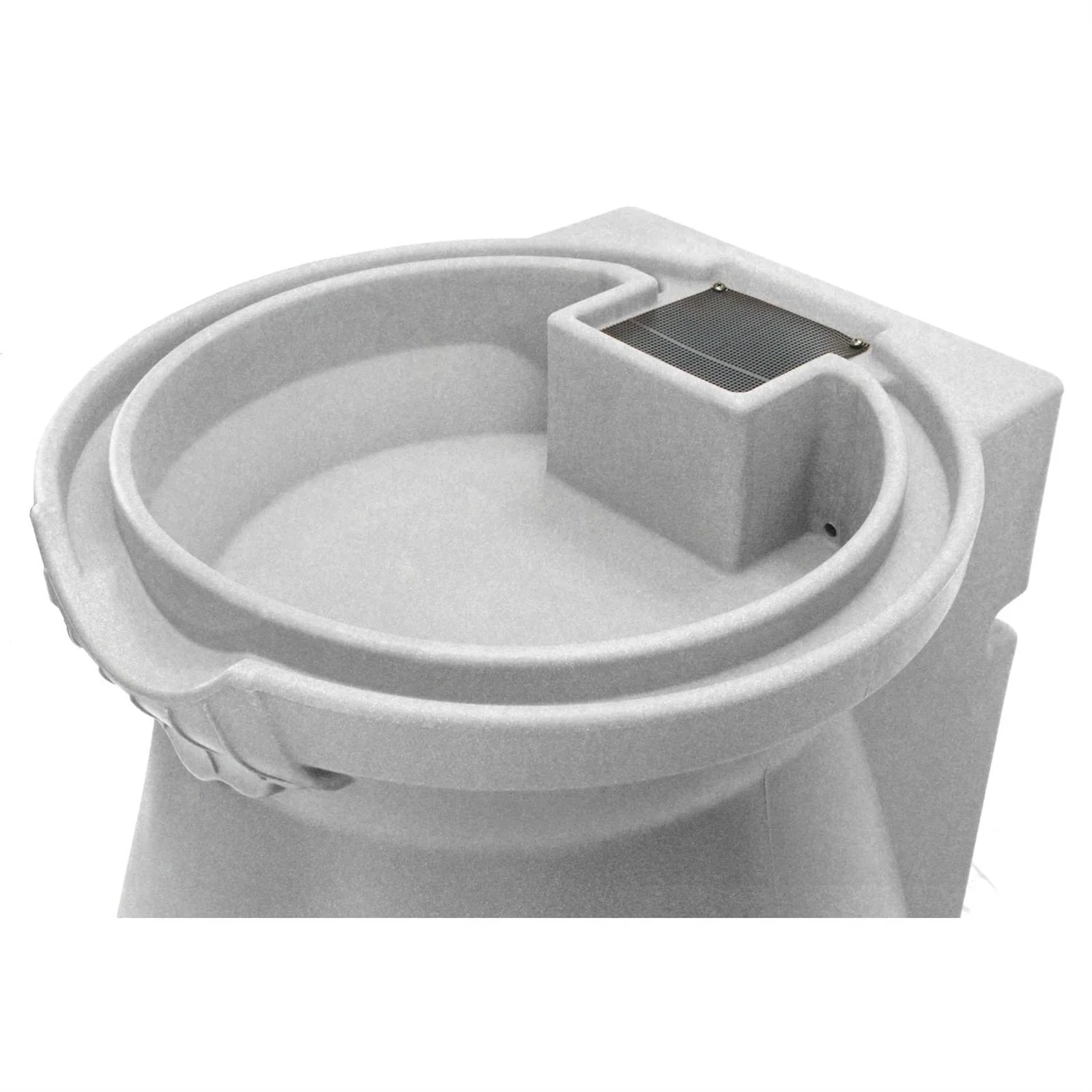 Light Grey Granite 65 Gallon Plastic Urn Rain Barrel with Planter Top - Image 3