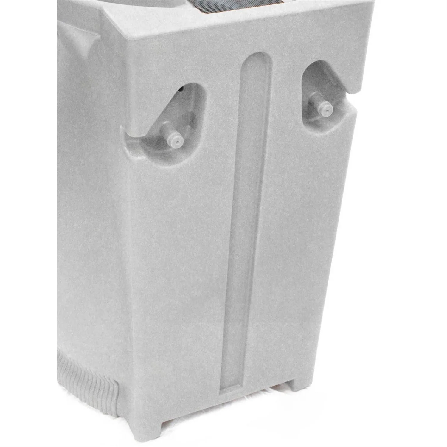 Light Grey Granite 65 Gallon Plastic Urn Rain Barrel with Planter Top - Image 4