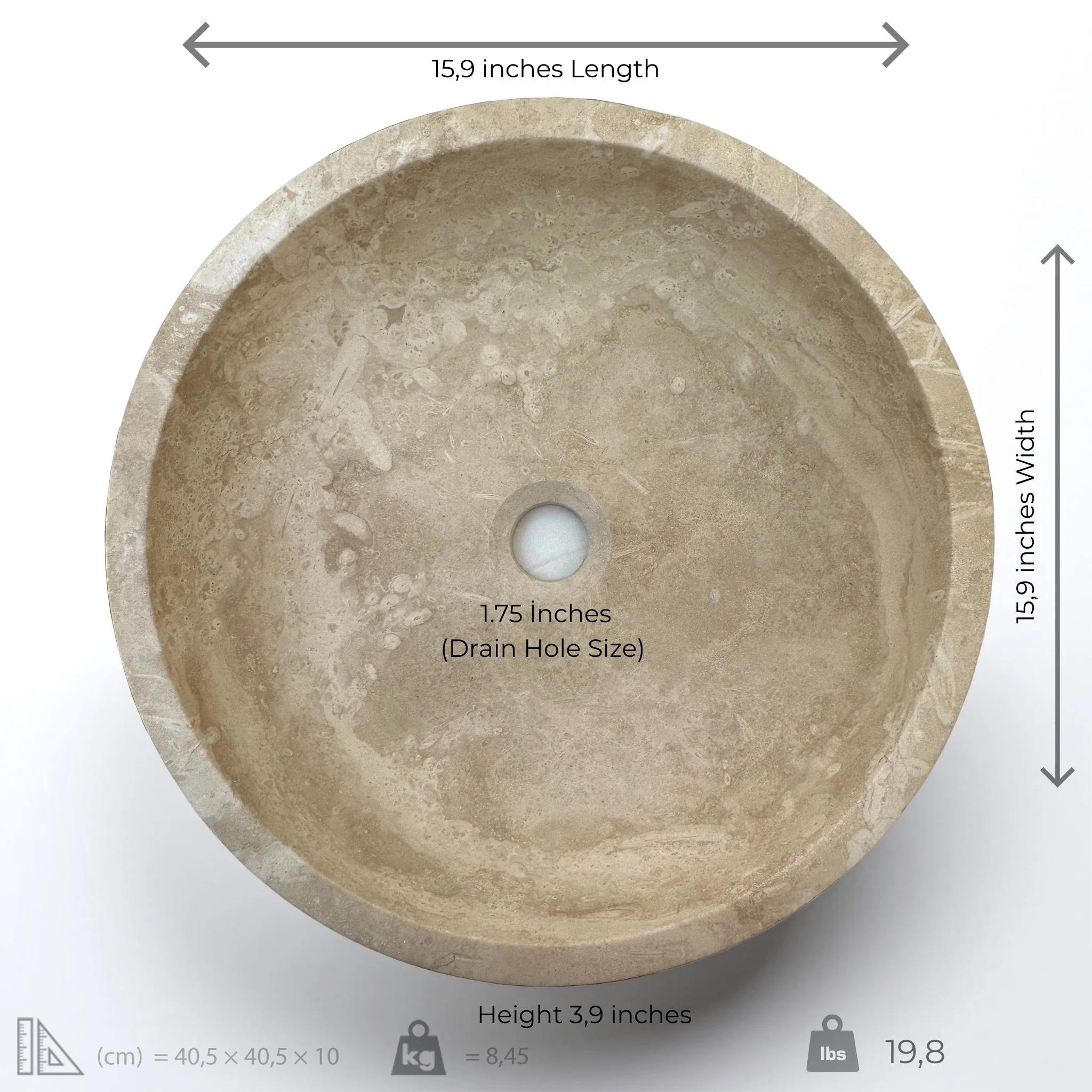 Light Travertine Sink - Image 2