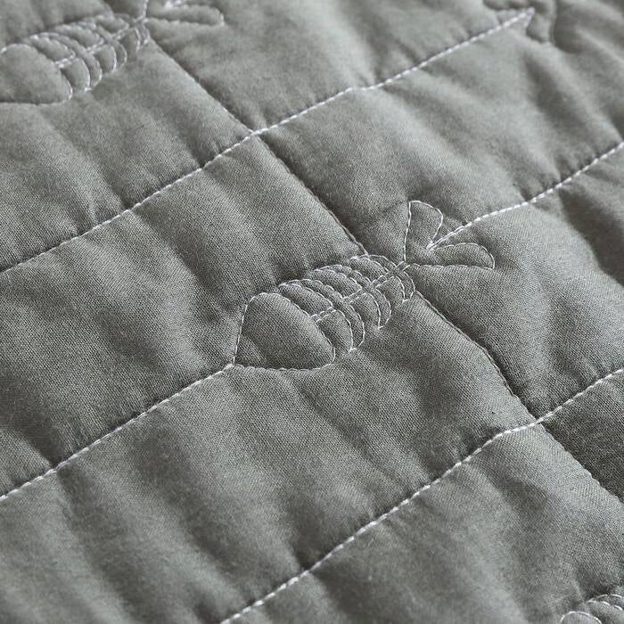 Lightweight Dark Green Brick Fish Pattern 4 Piece Cotton Daybed Cover Set - Image 5