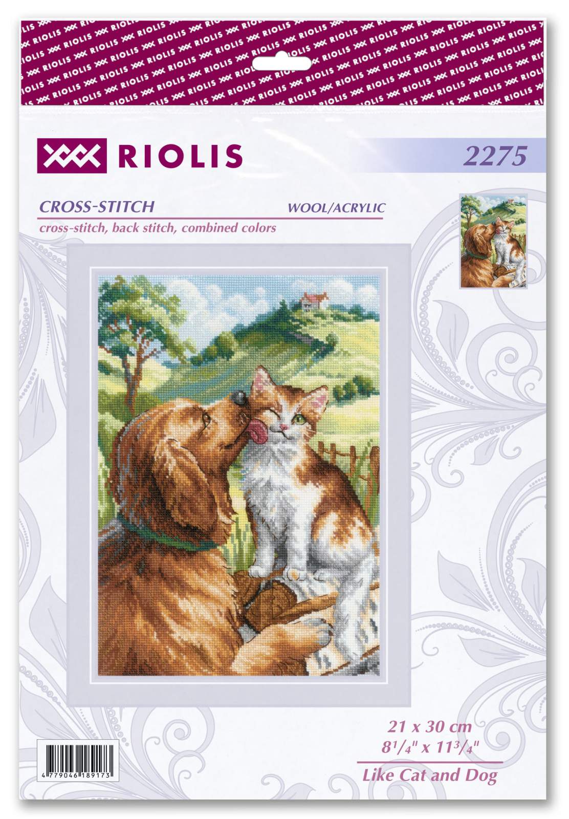 Like Cat and Dog R2275 Counted Cross Stitch Kit - Image 2