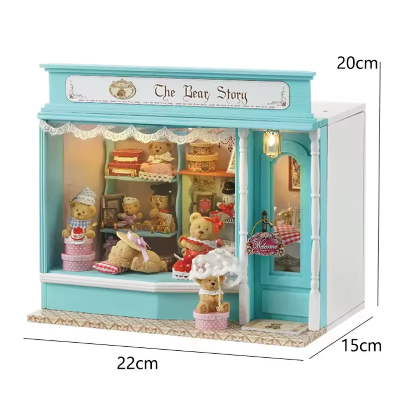 Little Bear Story Dollhouse Kit - Miniature Wizardi Roombox Kit with LED Light F07M51-65-F-016-A - Image 3