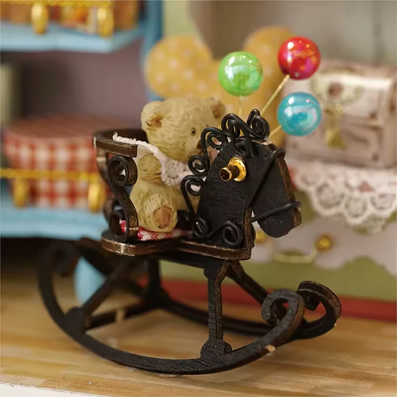 Little Bear Story Dollhouse Kit - Miniature Wizardi Roombox Kit with LED Light F07M51-65-F-016-A - Image 5
