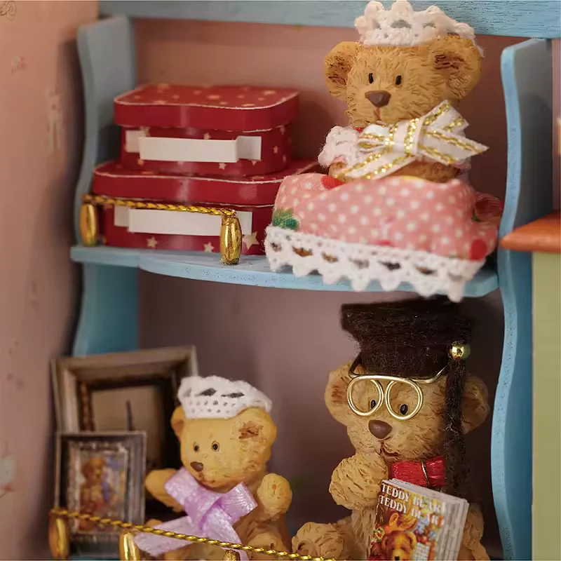 Little Bear Story Dollhouse Kit - Miniature Wizardi Roombox Kit with LED Light F07M51-65-F-016-A - Image 6