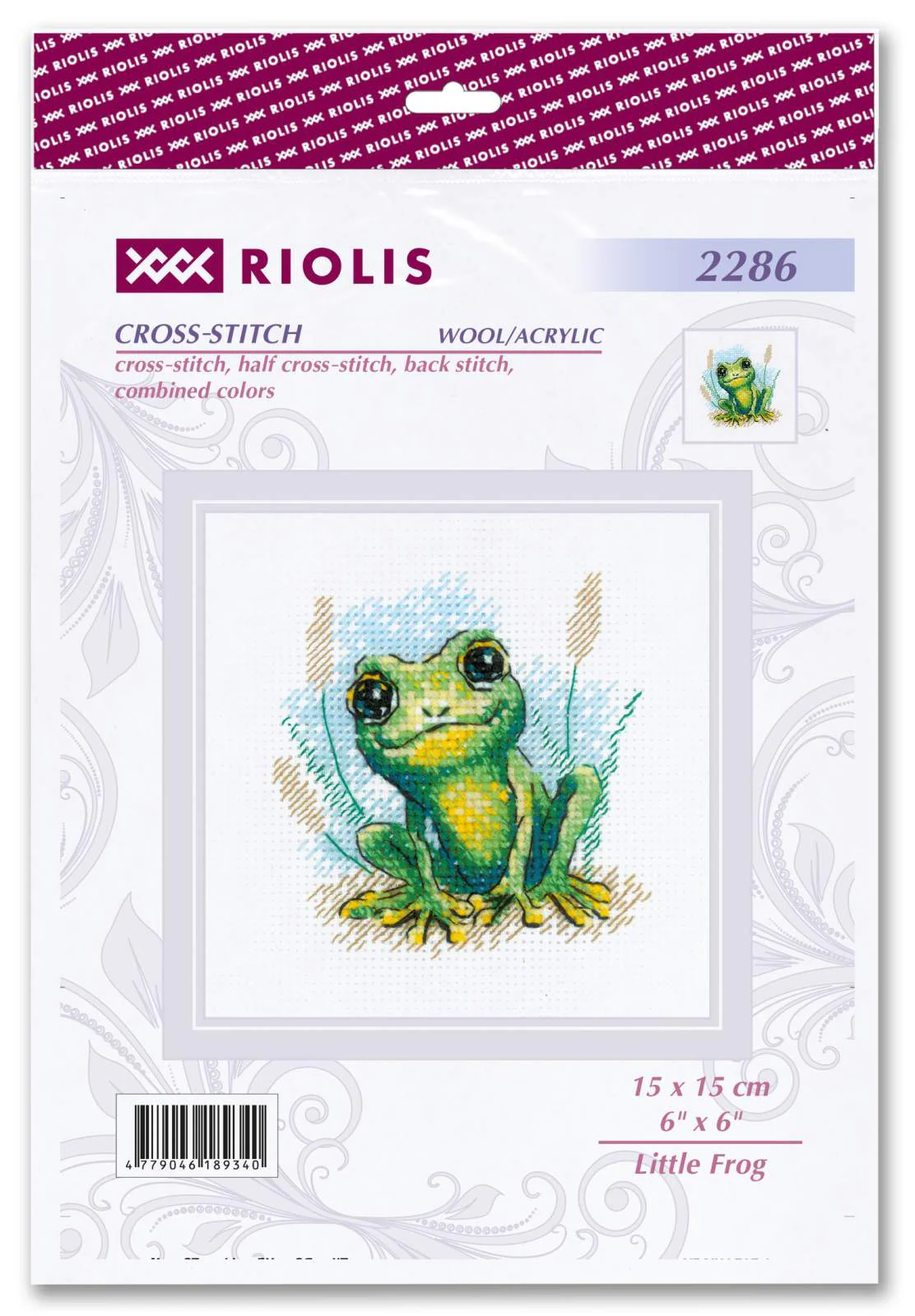 Little Frog¬† R2286 Counted Cross Stitch Kit - Image 2