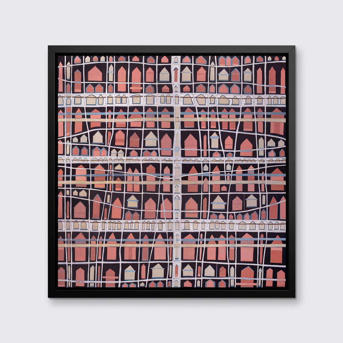 Little Pink Huts - Open Edition Canvas Print - Image 4