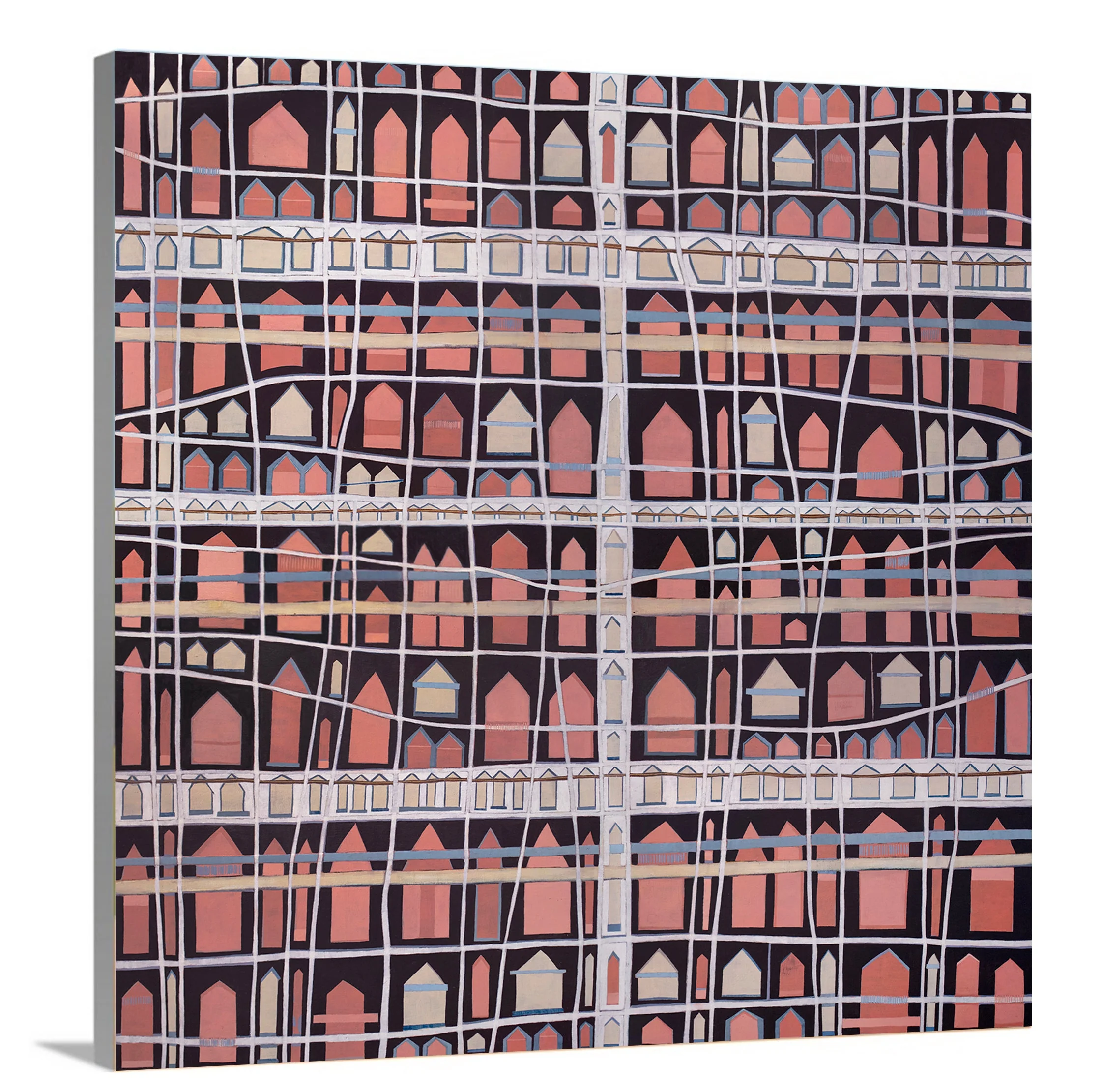 Little Pink Huts - Open Edition Canvas Print - Image 6