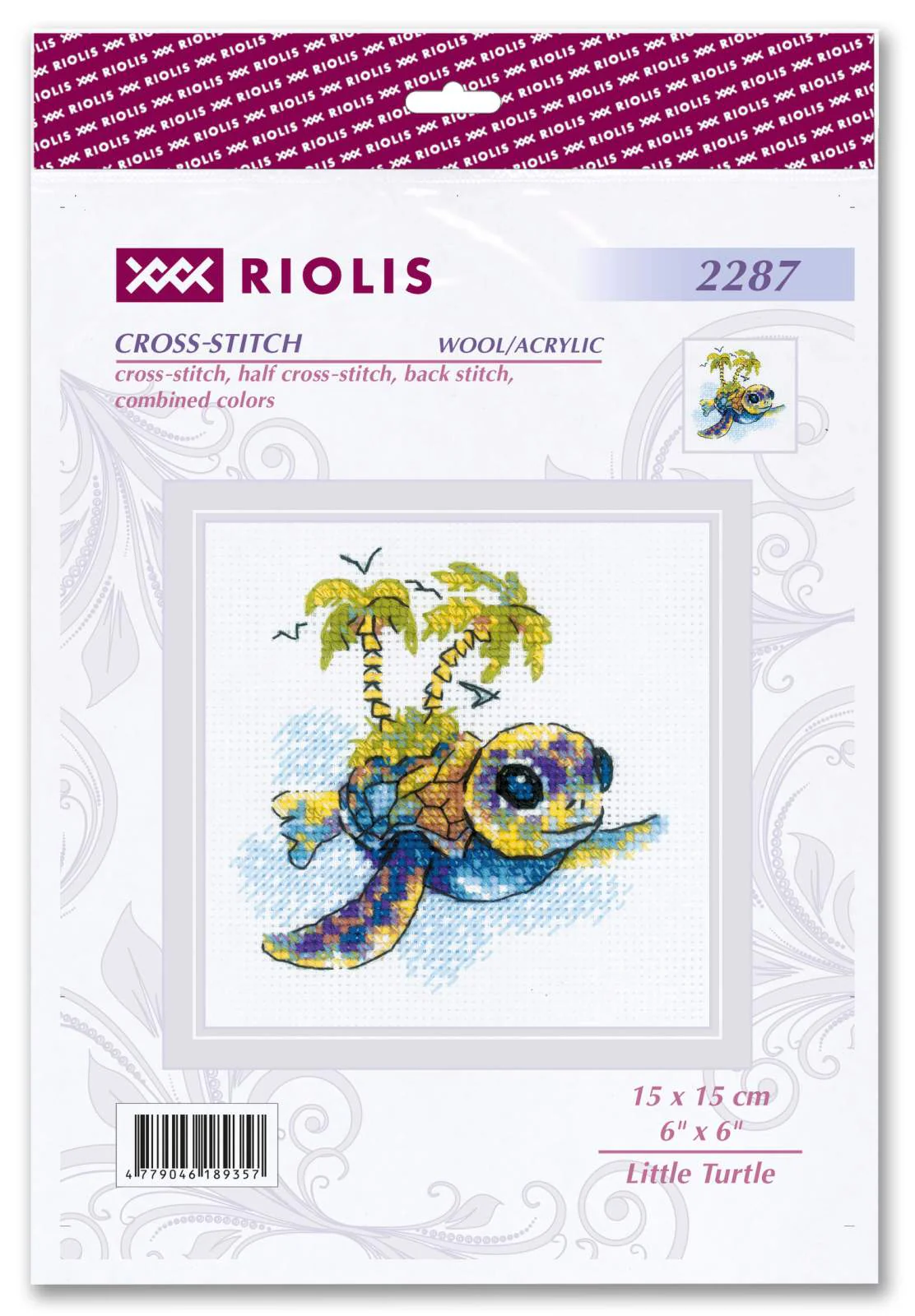 Little Turtle¬† R2287 Counted Cross Stitch Kit - Image 2