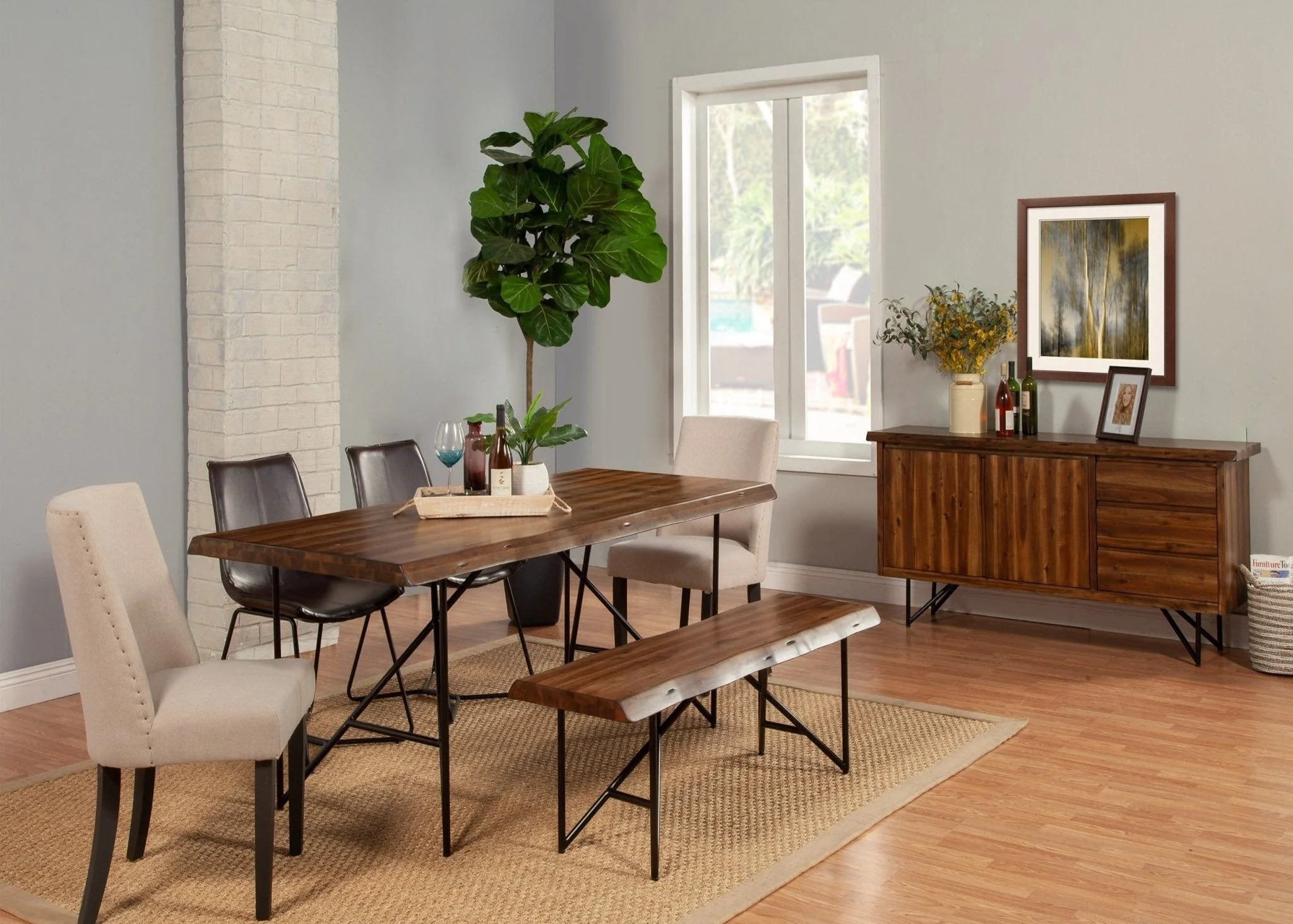 Live Edge Dining Table, Light Walnut - Image 6