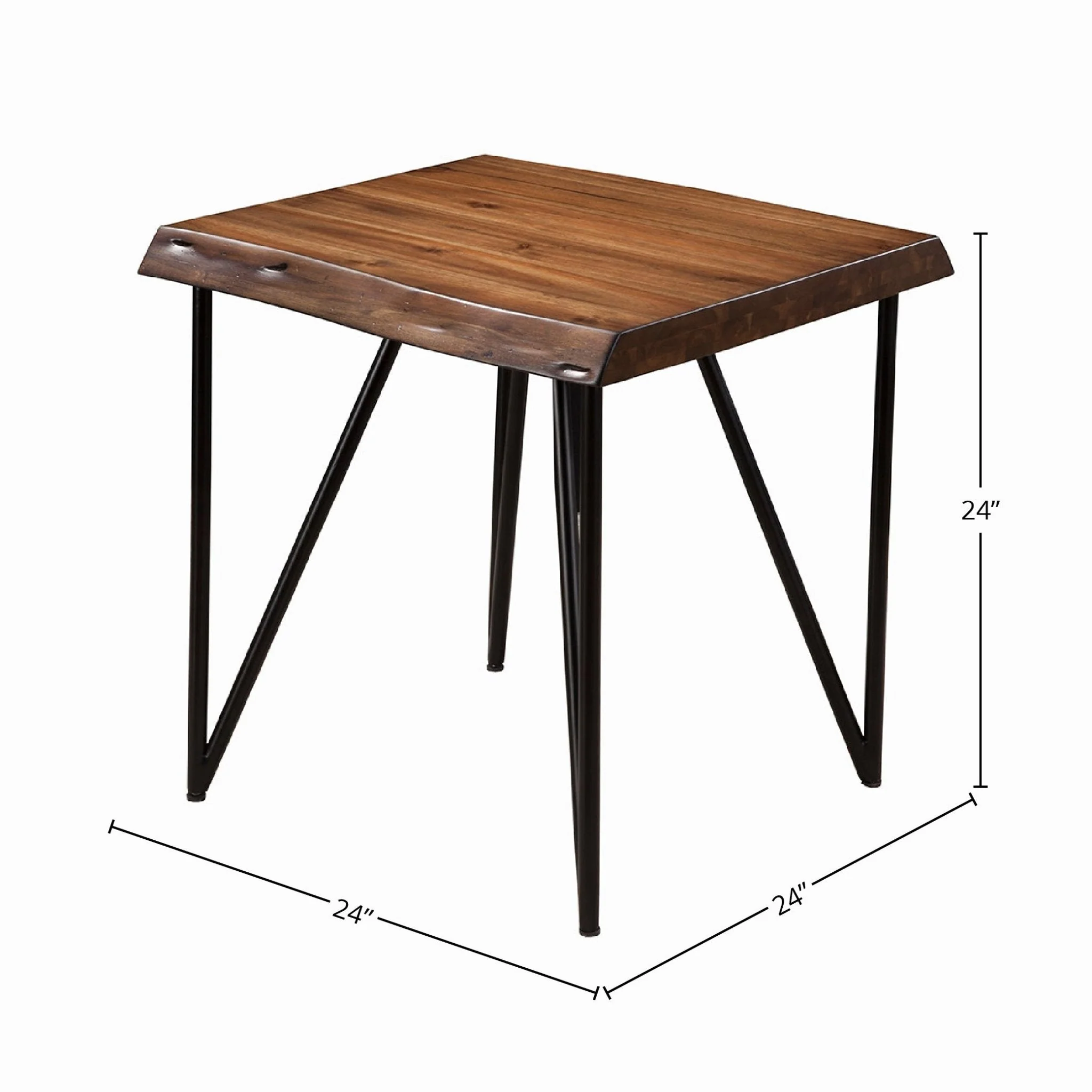 Live Edge End Table, Light Walnut - Image 5
