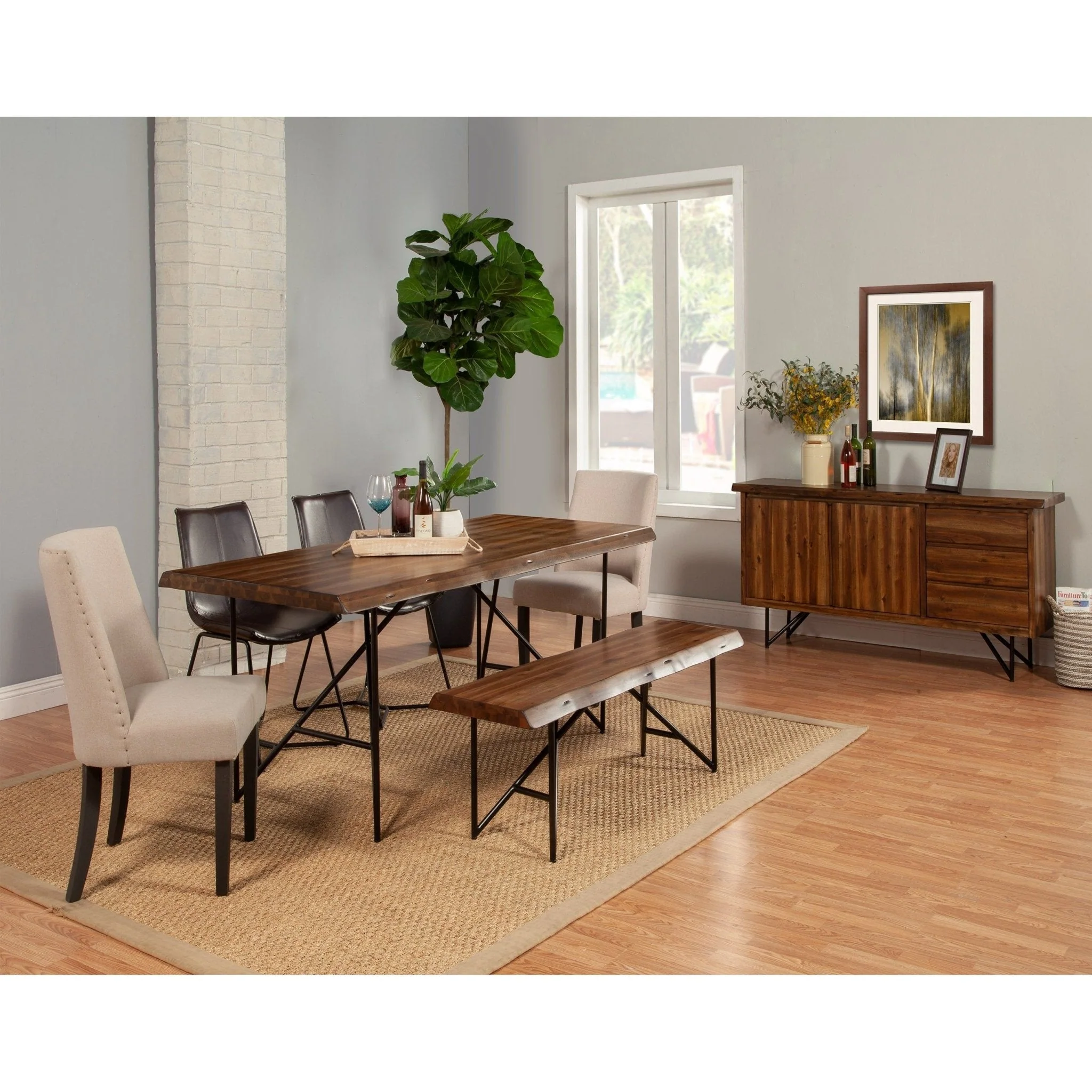 Live Edge Parson Chairs, Cream/Black - Image 8