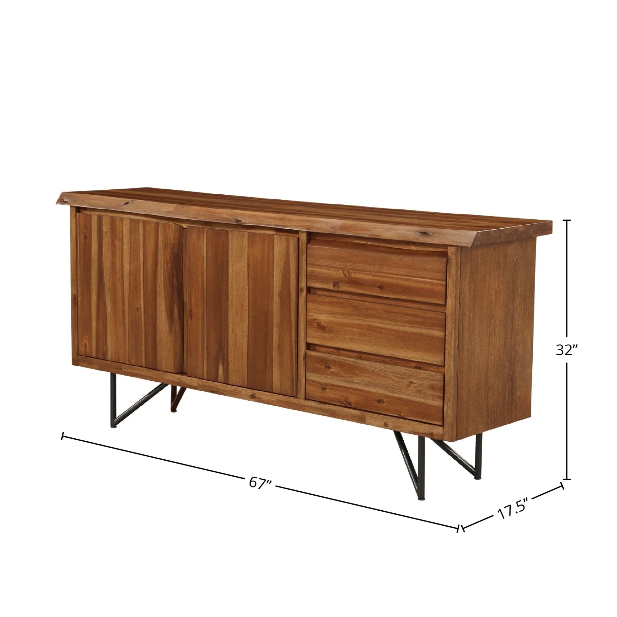 Live Edge Server, Light Walnut - Image 8