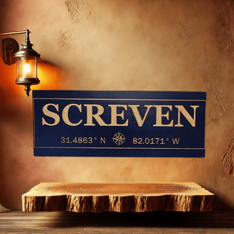 Location wood sign with personalized coordinates - Image 2