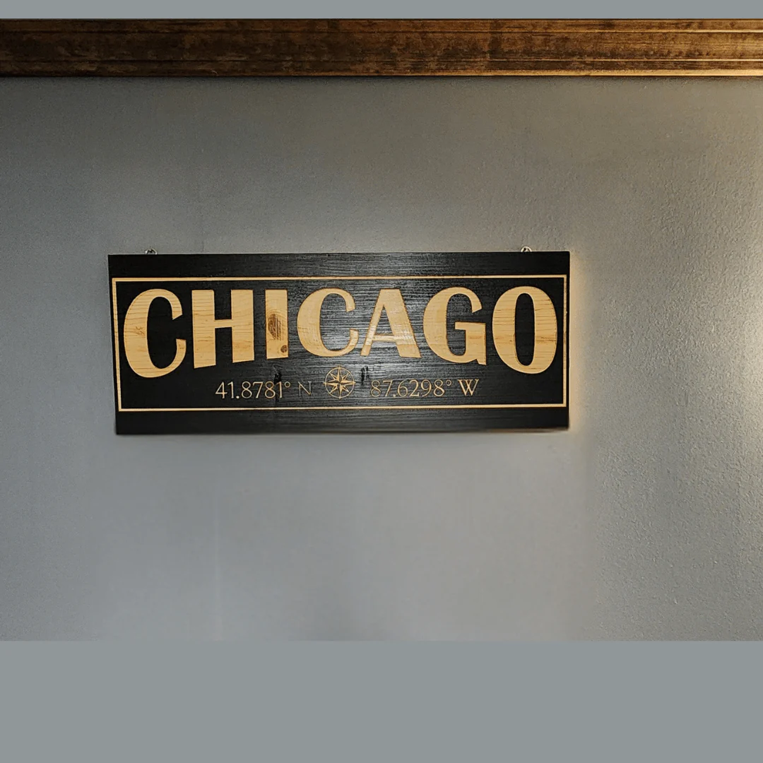 Location wood sign with personalized coordinates - Image 3