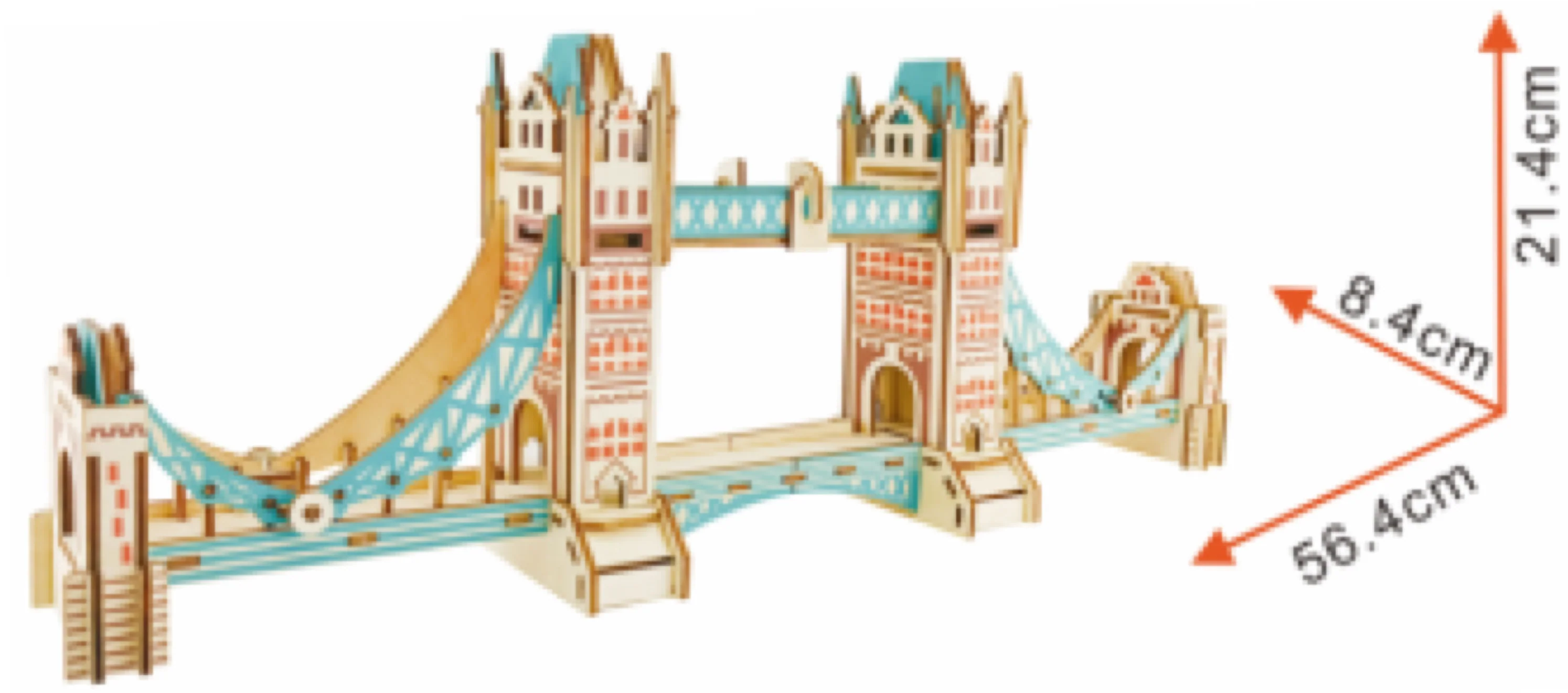 London Tower Bridge Model Kit - Wooden Laser-Cut 3D Puzzle (105 Pcs) - Image 2