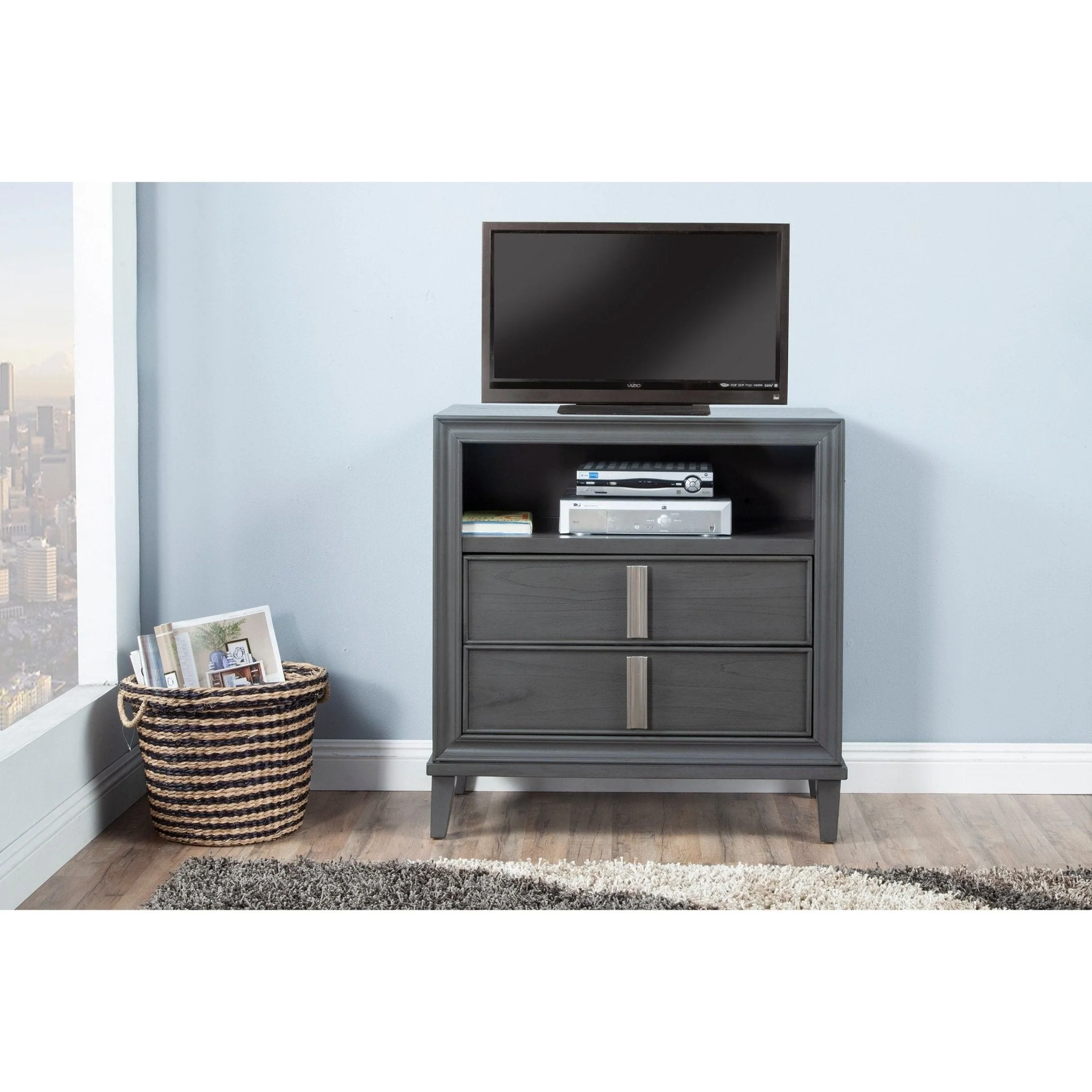 Lorraine Media Chest, Dark Grey - Image 2