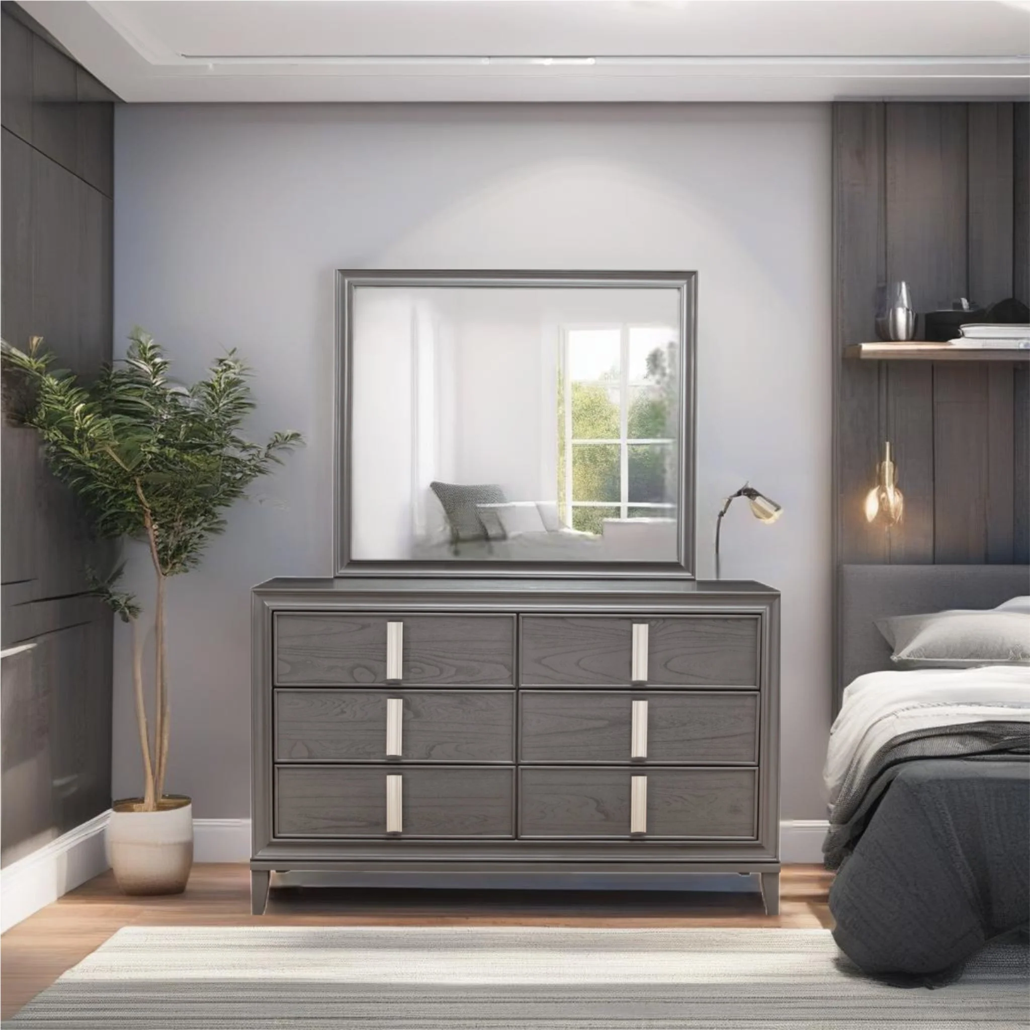 Lorraine Mirror, Dark Grey - Image 4