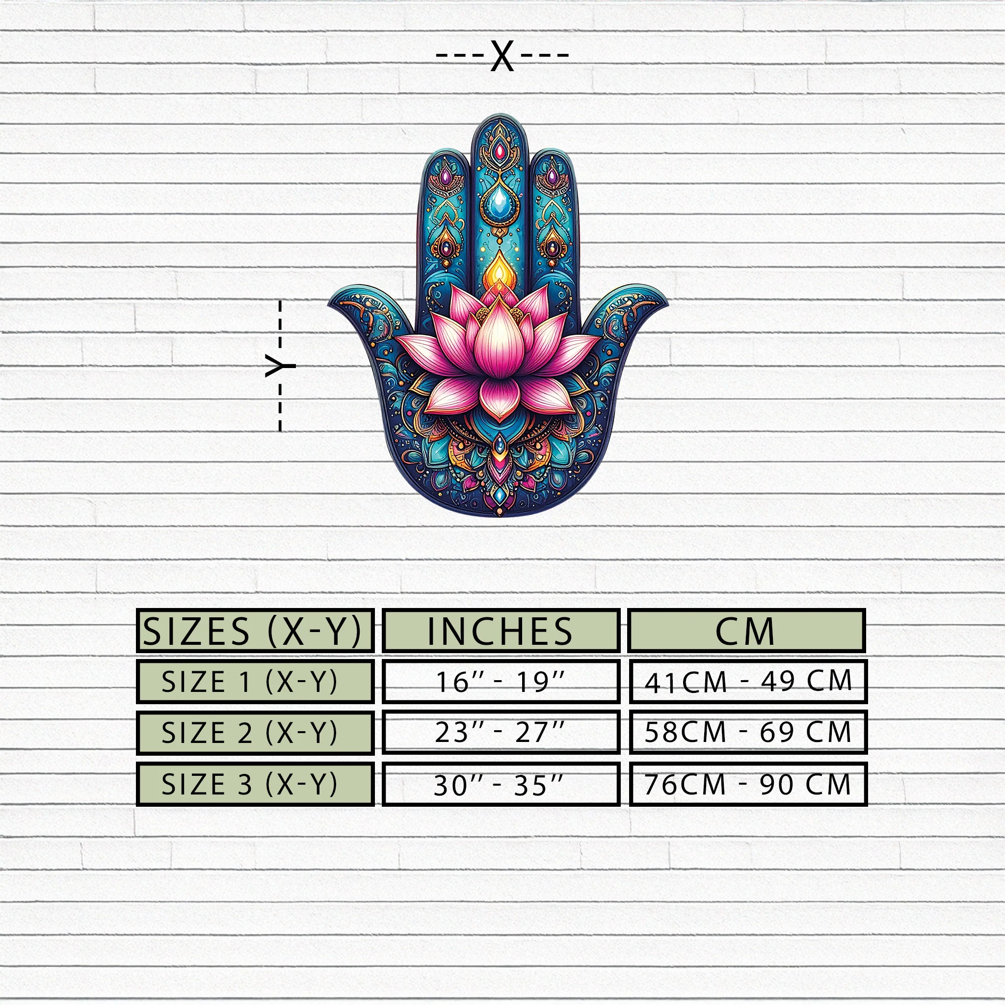 Lotus Hamsa Hand Metal Wall Art – Mystic Boho Decor-KAFUVM035 - Image 9