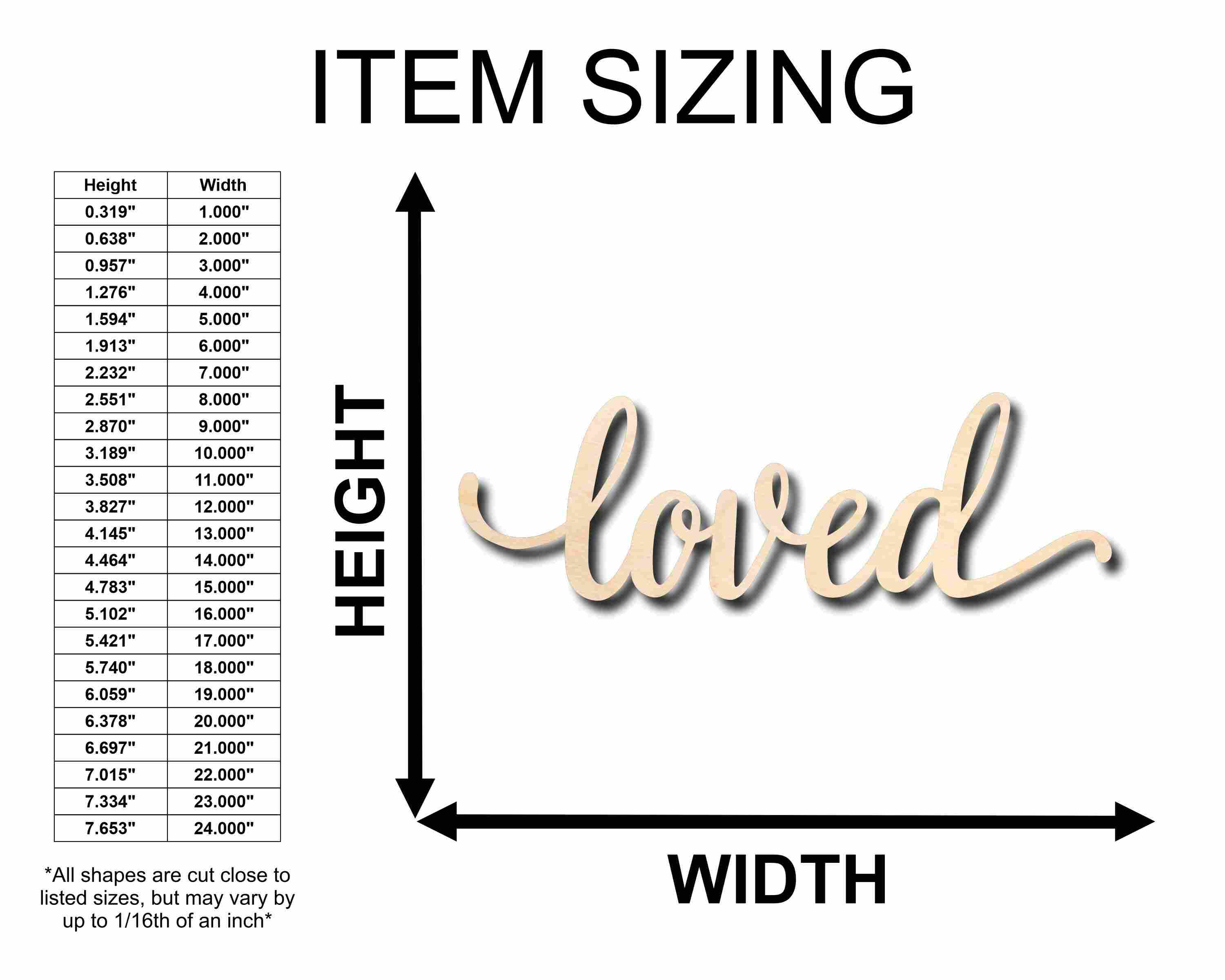 Loved Sign Unfinished Wood Cutout Home Decor DIY Wedding - Image 2