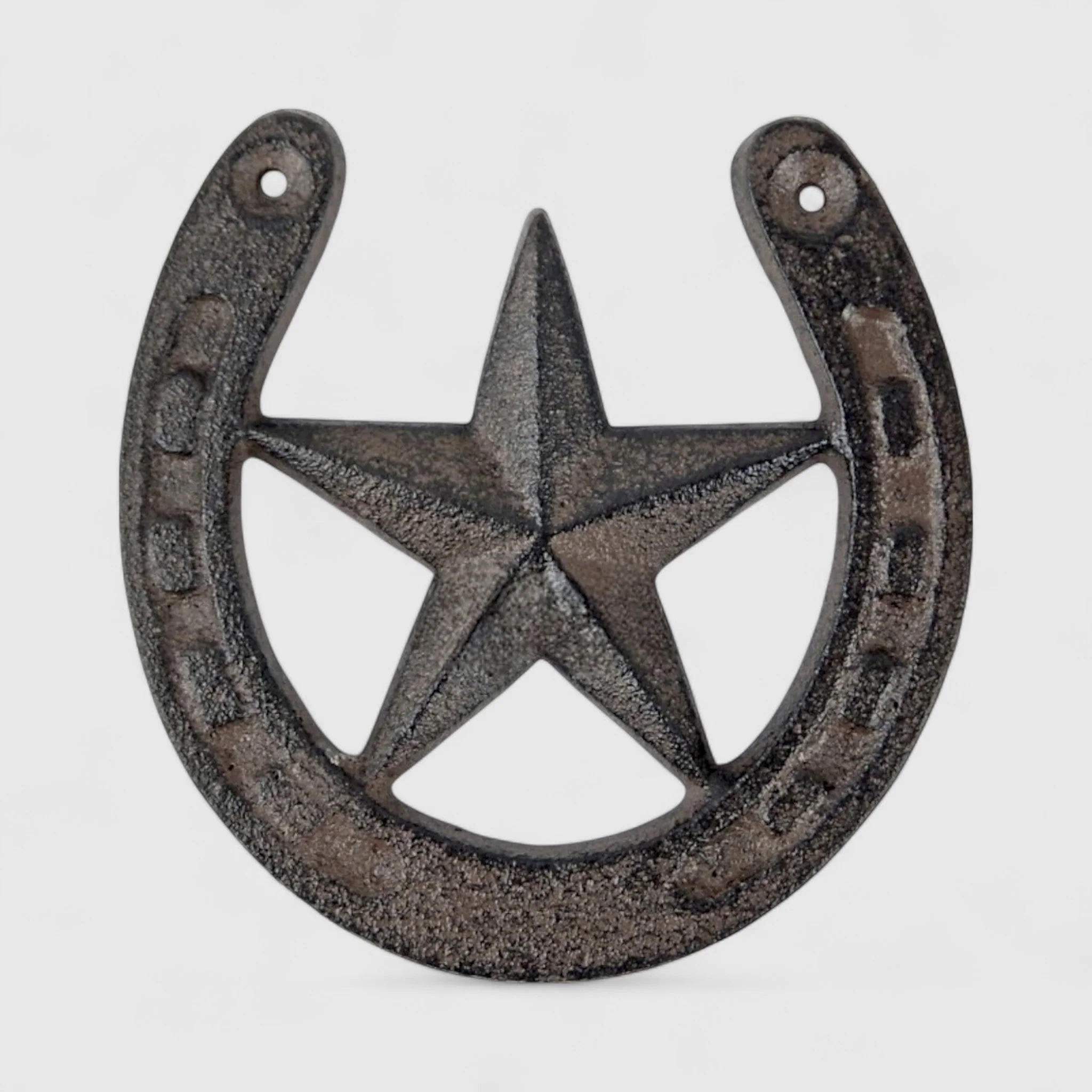 Lucky Cast Iron Star with Horseshoe - Western Wall Decor Accent - Image 2