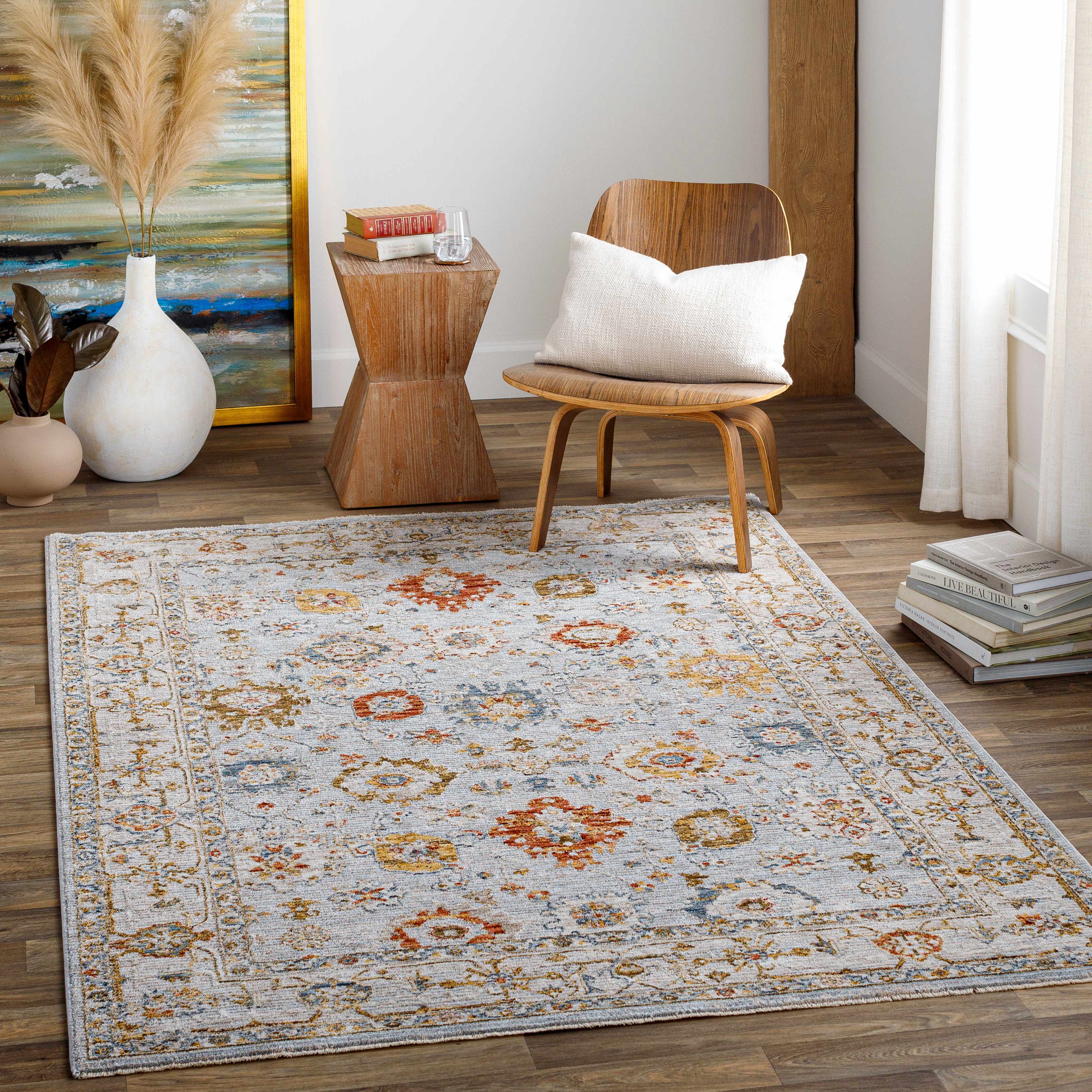 Luklukan Oushak Style Floral Rug - Image 6