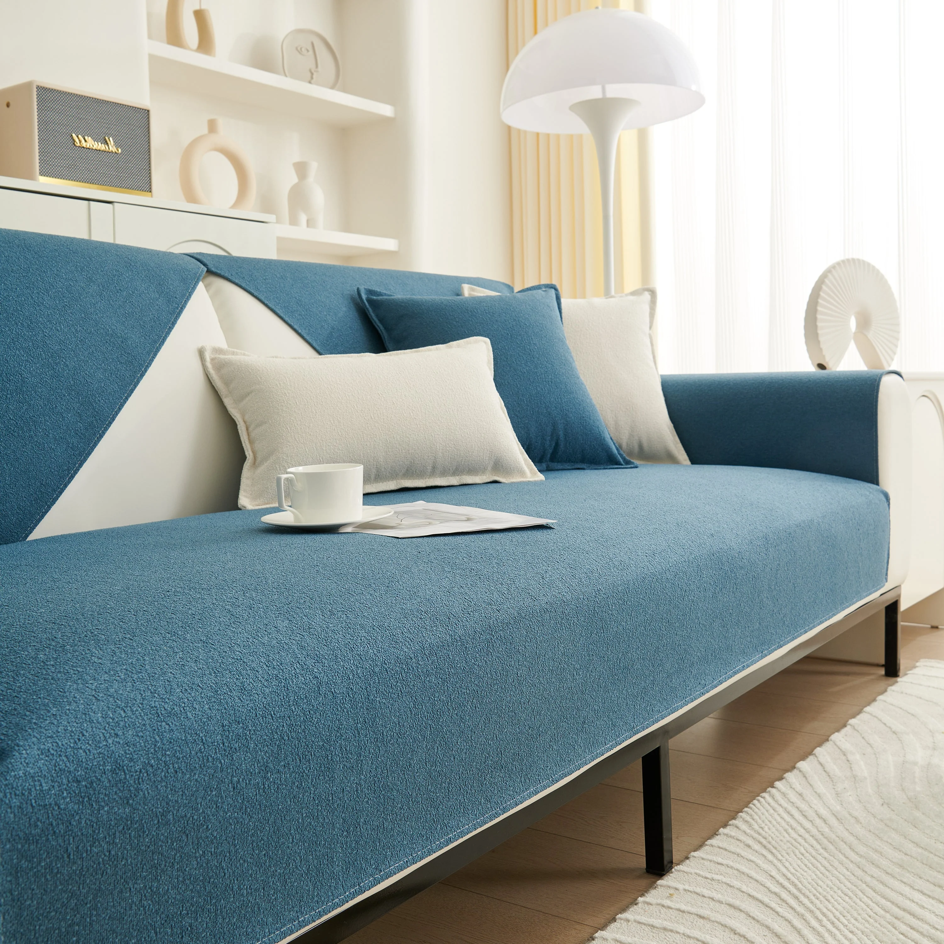 Luxurious Teddy Velvet Solid Sofa Towel - Non-Slip Waterproof Sofa Cover Furniture Protector and Pet Couch Cover - Image 20