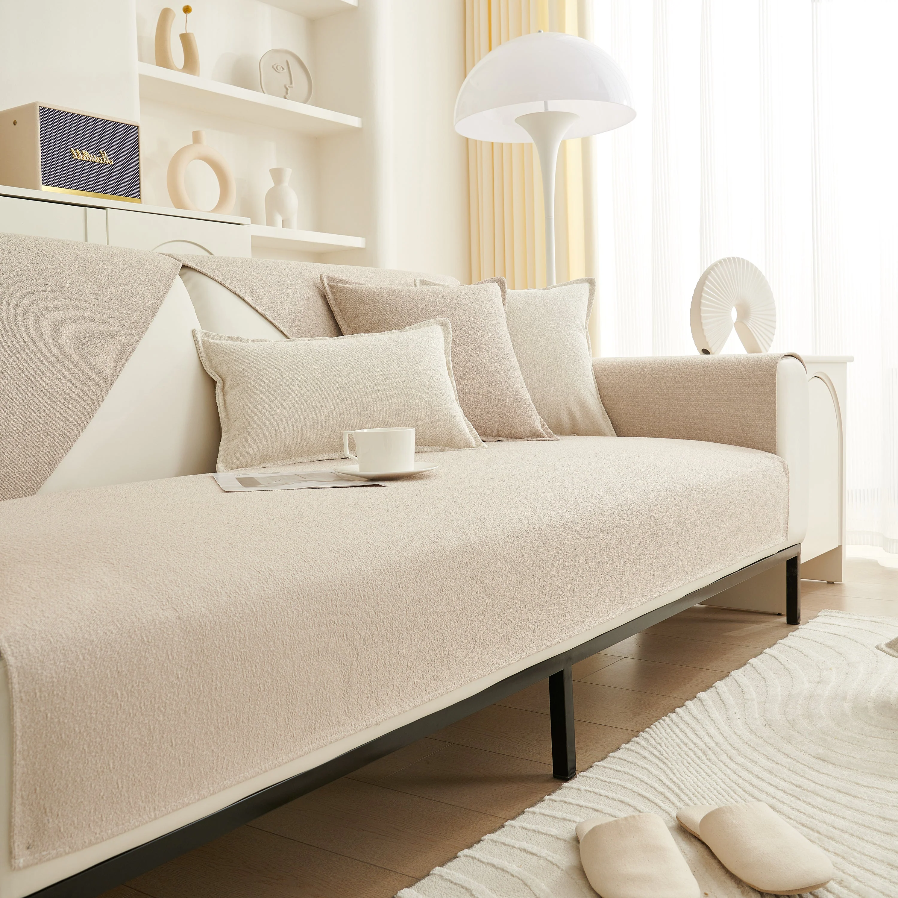 Luxurious Teddy Velvet Solid Sofa Towel - Non-Slip Waterproof Sofa Cover Furniture Protector and Pet Couch Cover - Image 21