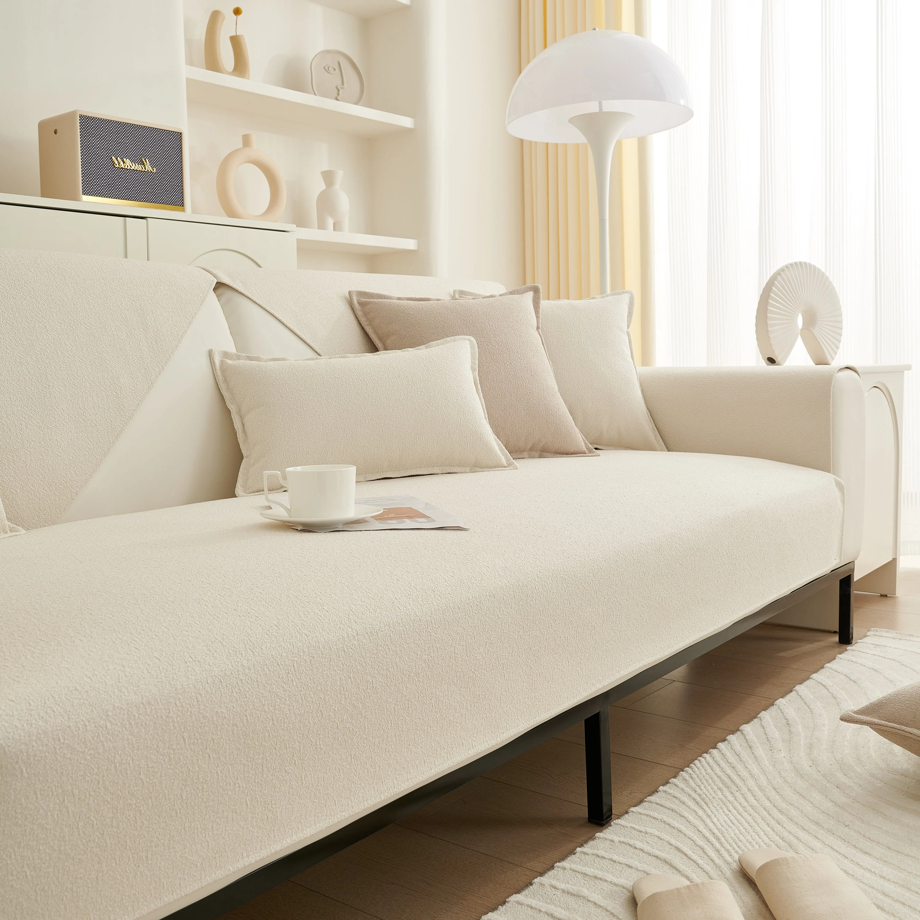Luxurious Teddy Velvet Solid Sofa Towel - Non-Slip Waterproof Sofa Cover Furniture Protector and Pet Couch Cover - Image 24