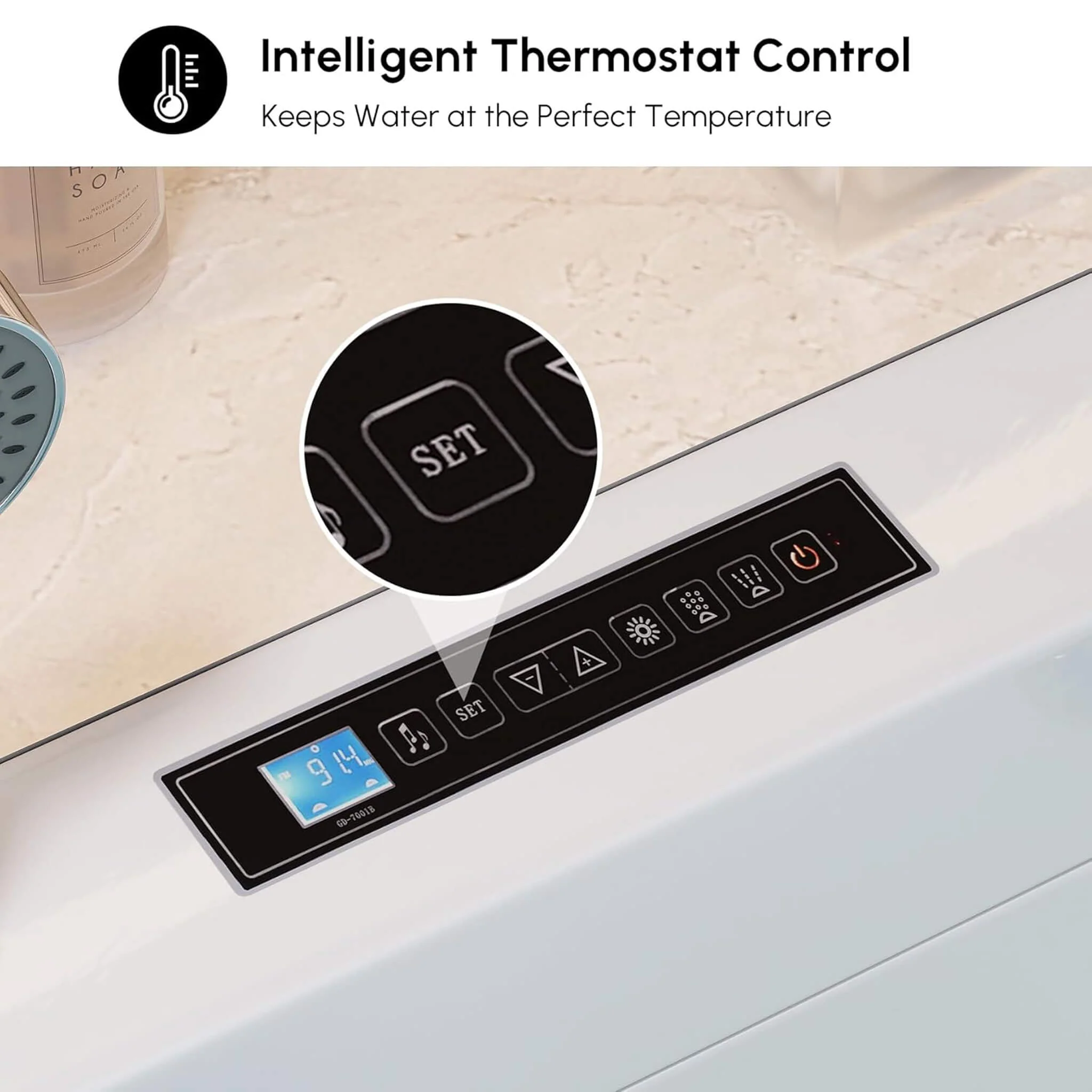 Alora Novara 71-Inch Luxury 2-Person Jetted Whirlpool Tub With Massage And Thermostat Control (SAK13872) - Image 7