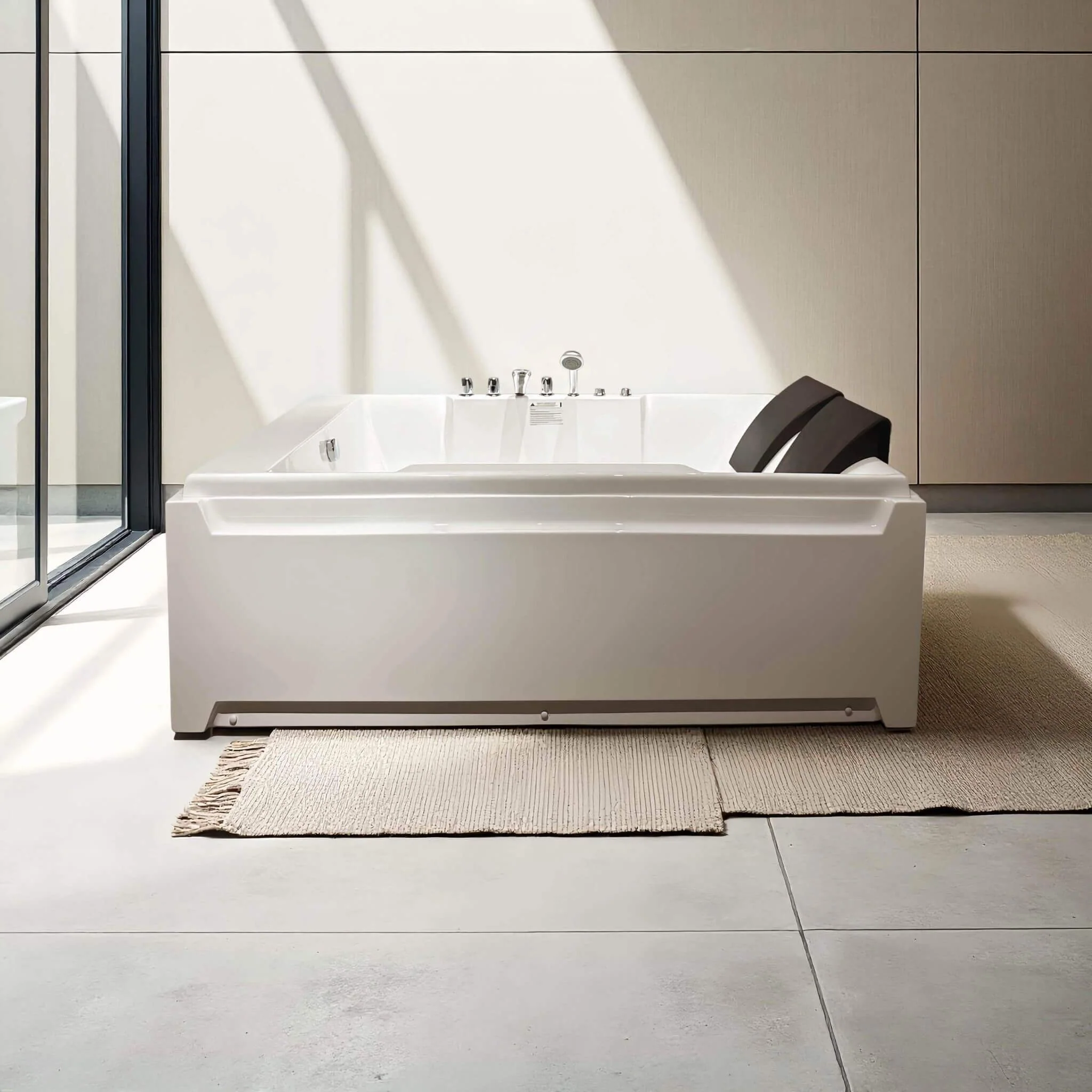 Alora Sapphire 73-Inch Luxury 2-Person Whirlpool Hydro Massage Jetted Bathtub With Chromatherapy Lights (SAK58620) - Image 12