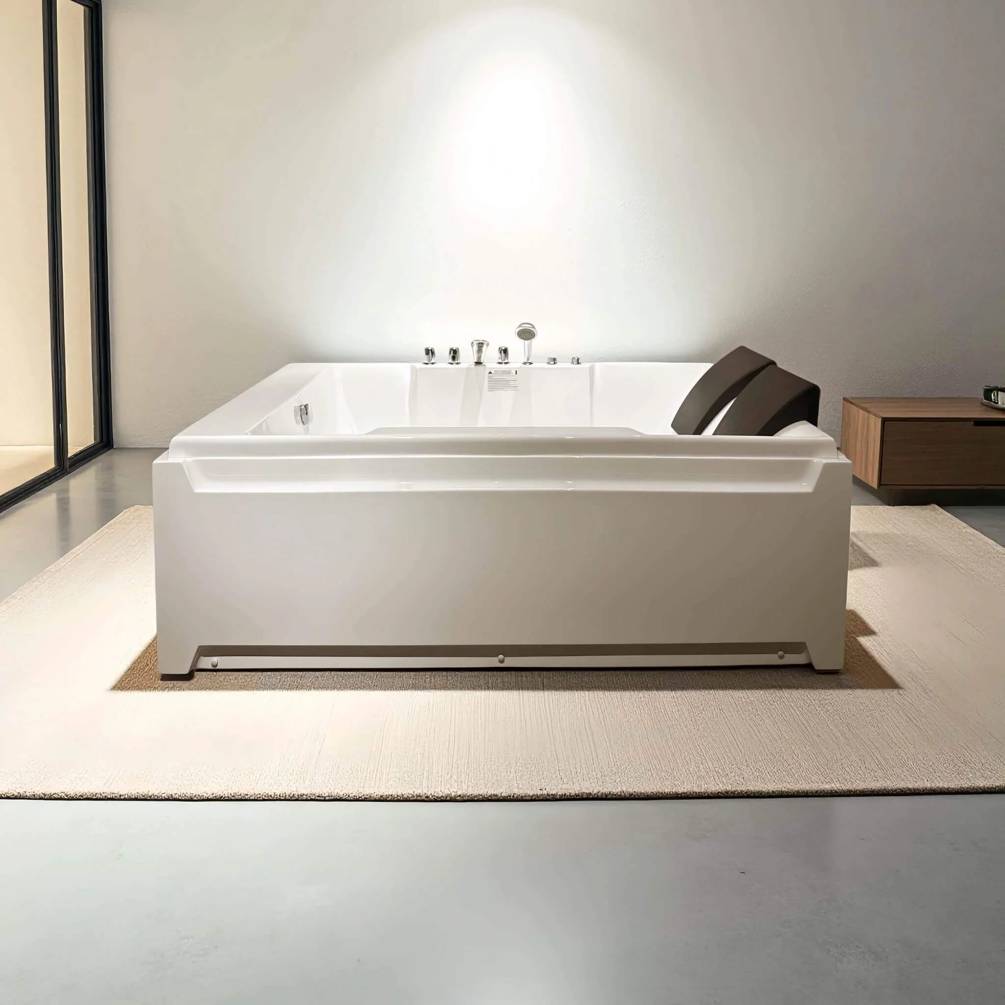 Alora Sapphire 73-Inch Luxury 2-Person Whirlpool Hydro Massage Jetted Bathtub With Chromatherapy Lights (SAK58620) - Image 6