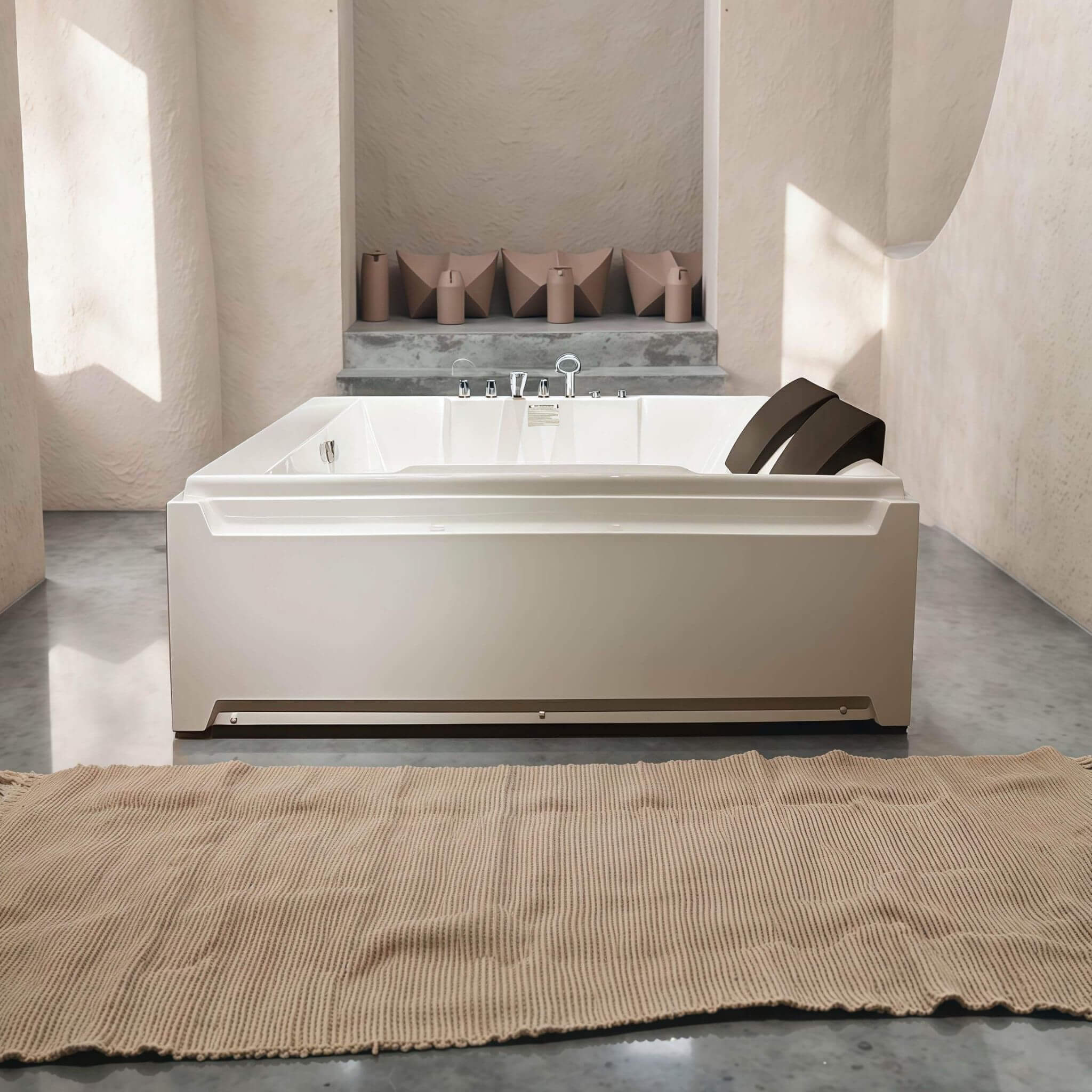 Alora Sapphire 73-Inch Luxury 2-Person Whirlpool Hydro Massage Jetted Bathtub With Chromatherapy Lights (SAK58620) - Image 8