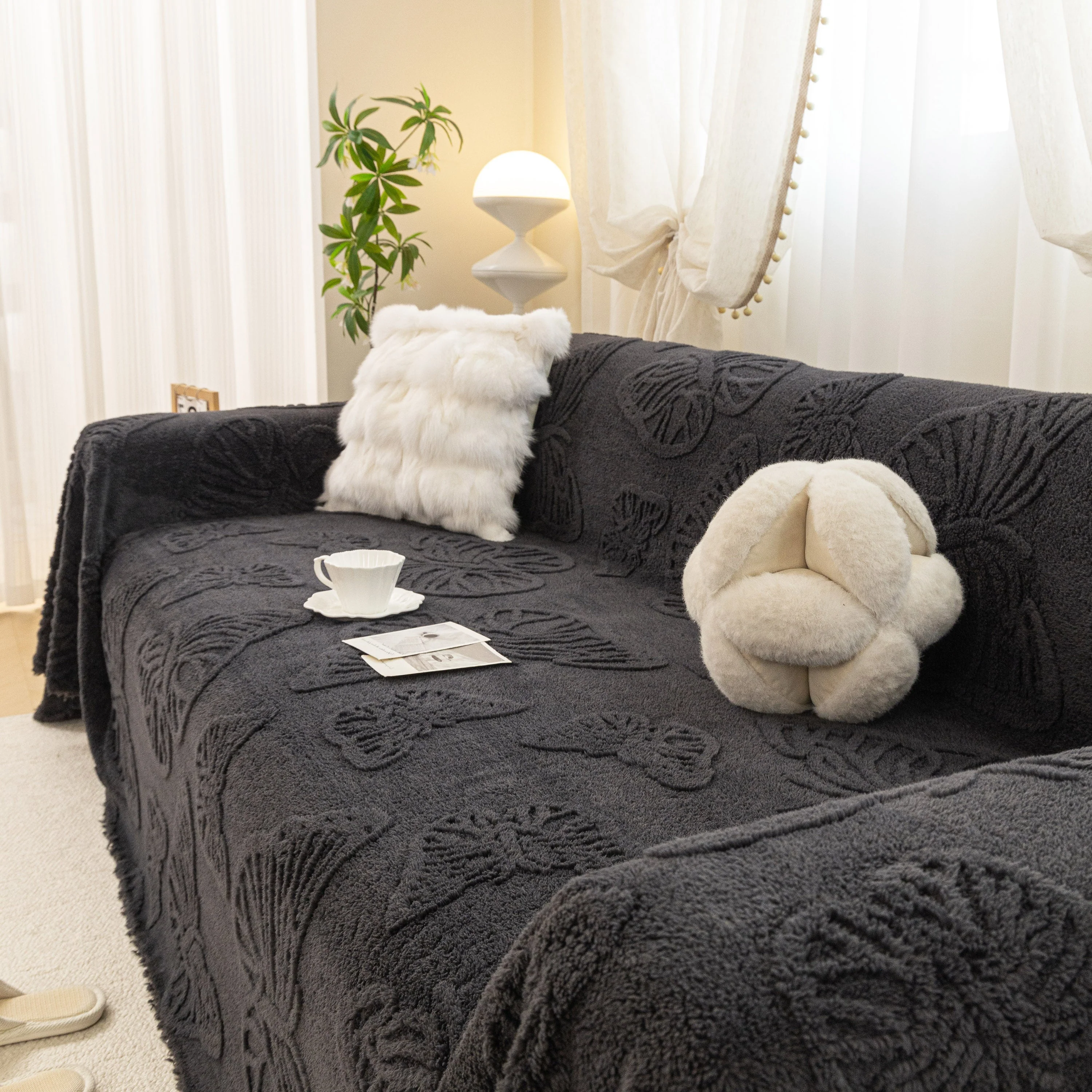 Luxury 3D Butterfly Jacquard Sofa Throw Blanket, Ultra-Soft Plush Fleece Couch Cover - Image 101
