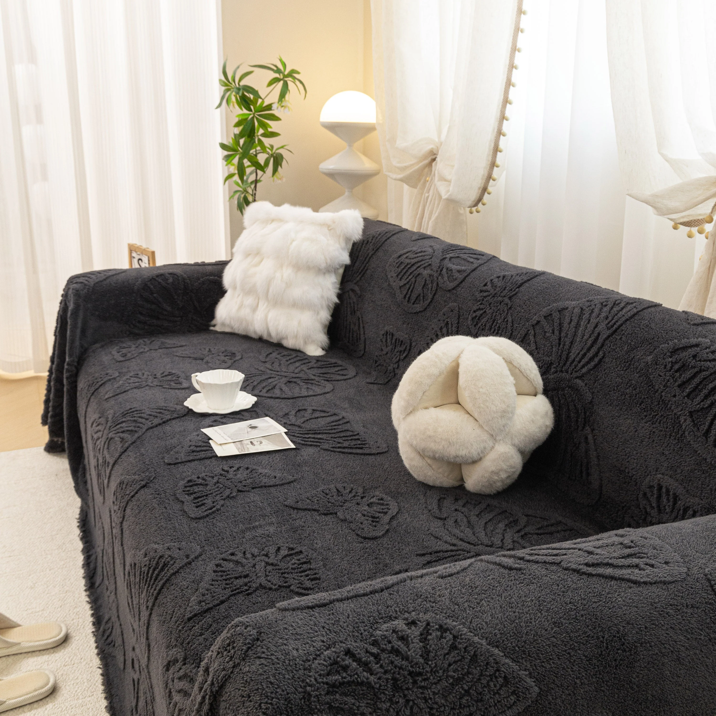 Luxury 3D Butterfly Jacquard Sofa Throw Blanket, Ultra-Soft Plush Fleece Couch Cover - Image 102