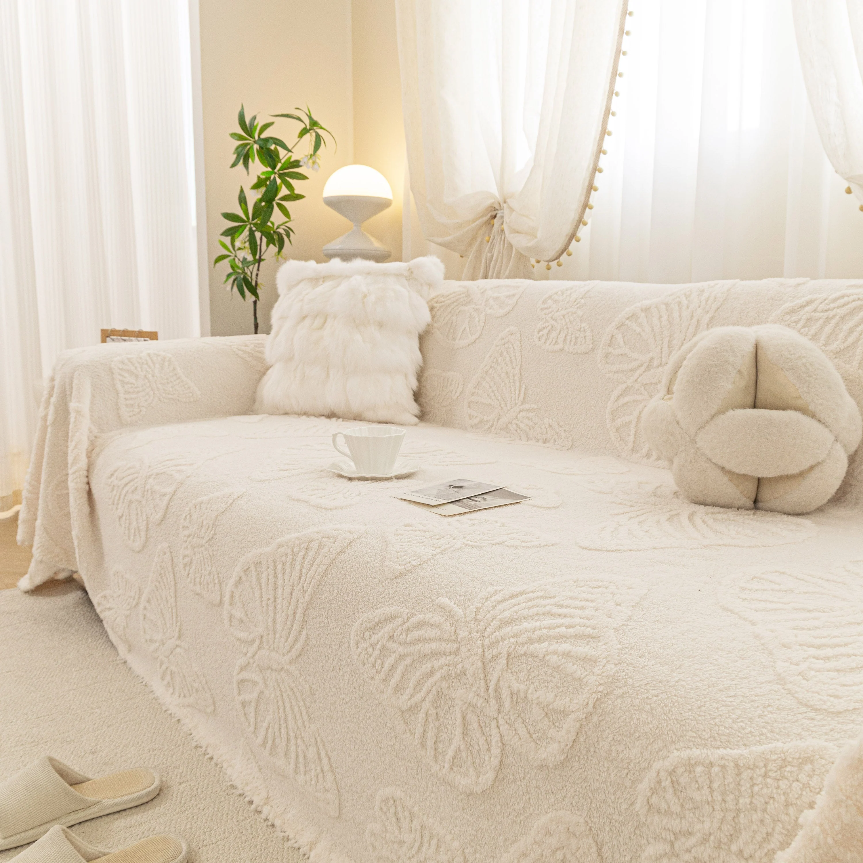 Luxury 3D Butterfly Jacquard Sofa Throw Blanket, Ultra-Soft Plush Fleece Couch Cover - Image 46