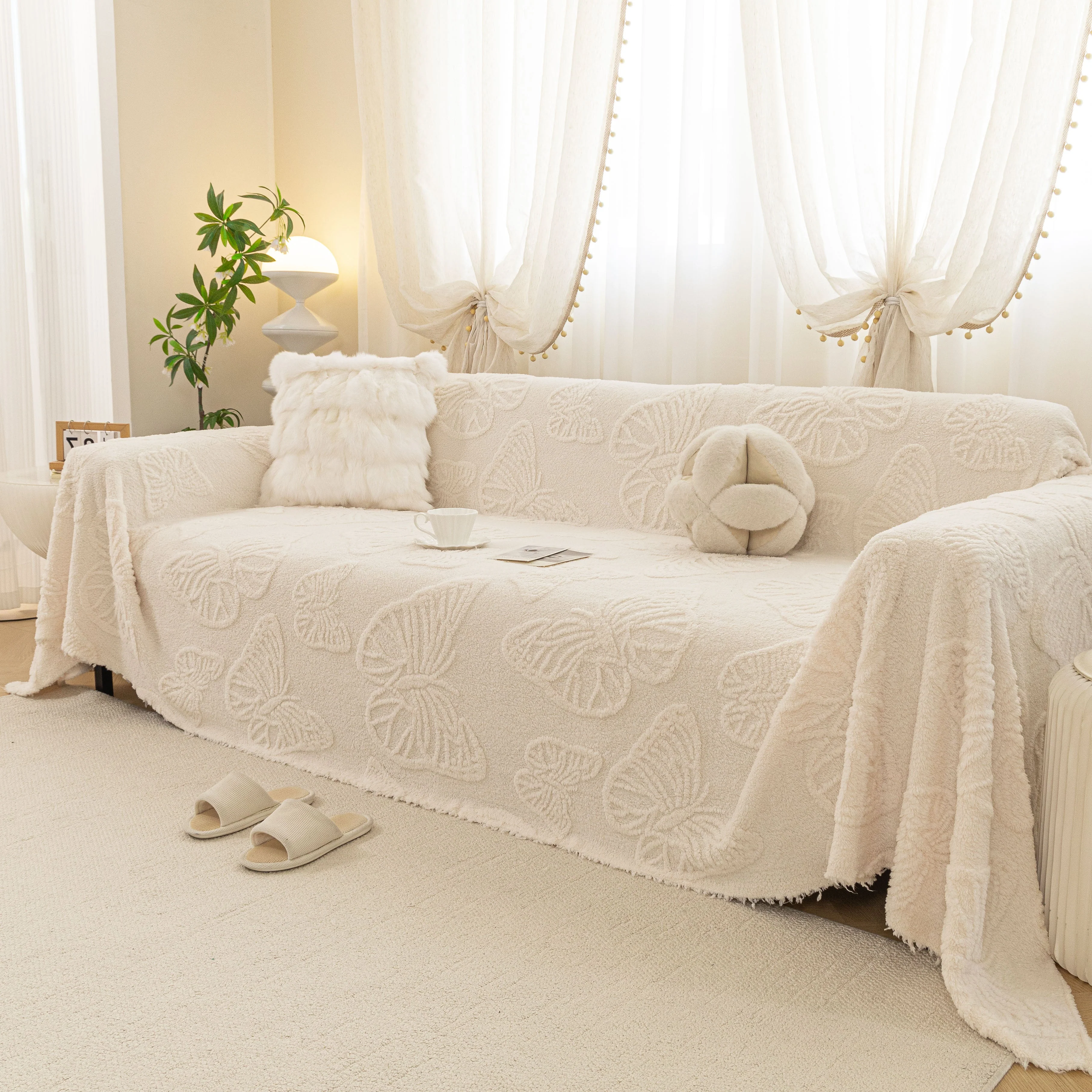 Luxury 3D Butterfly Jacquard Sofa Throw Blanket, Ultra-Soft Plush Fleece Couch Cover - Image 48