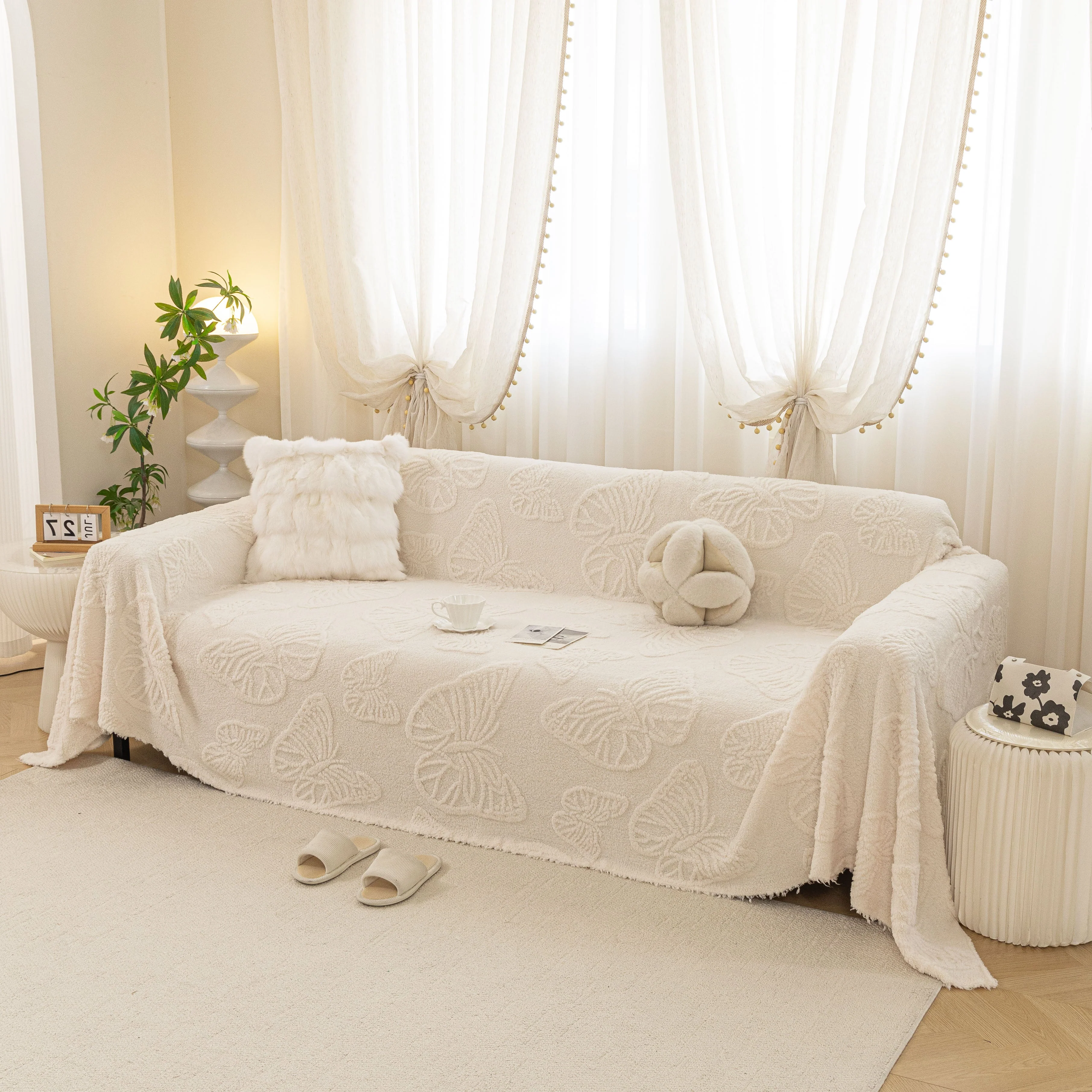 Luxury 3D Butterfly Jacquard Sofa Throw Blanket, Ultra-Soft Plush Fleece Couch Cover - Image 52
