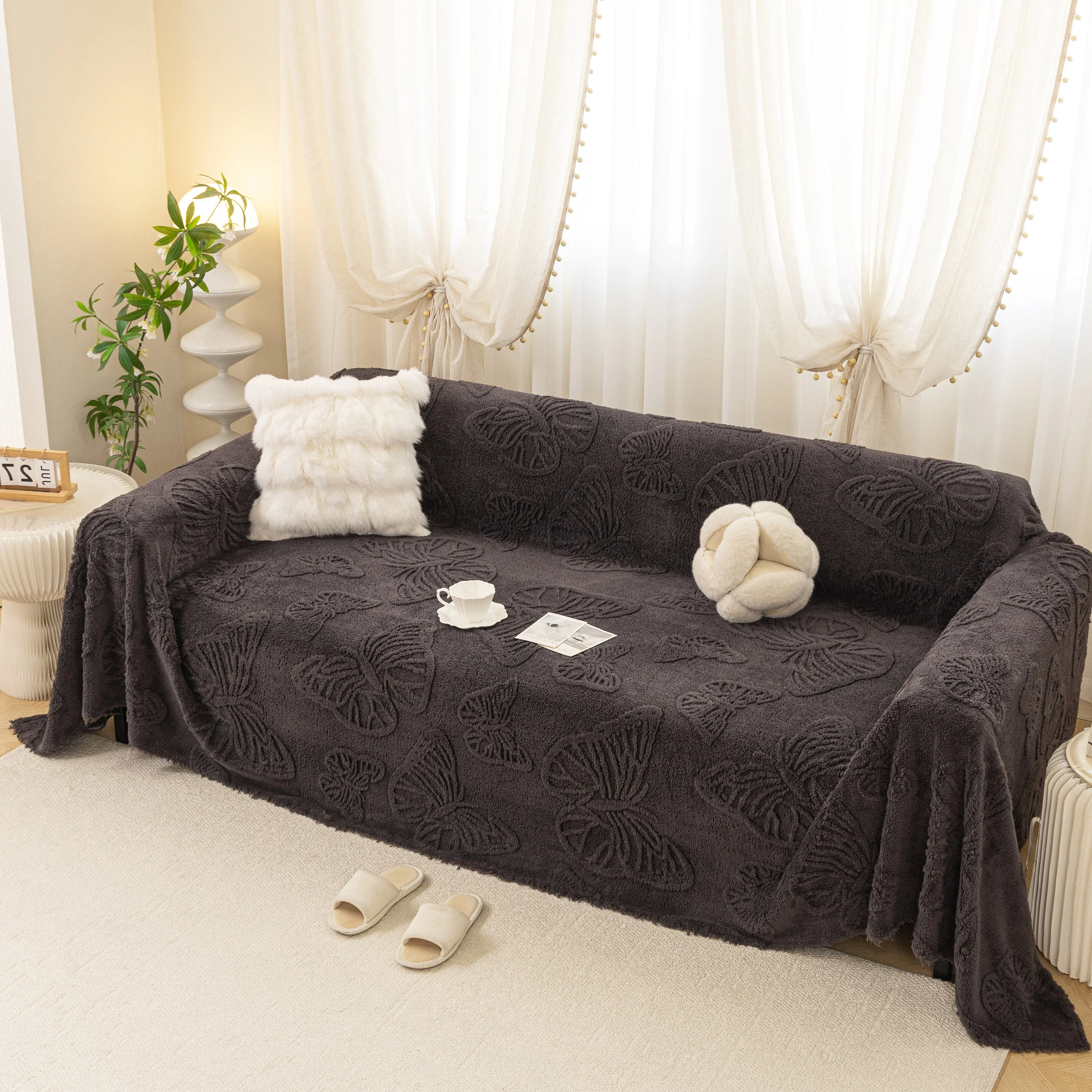 Luxury 3D Butterfly Jacquard Sofa Throw Blanket, Ultra-Soft Plush Fleece Couch Cover - Image 56