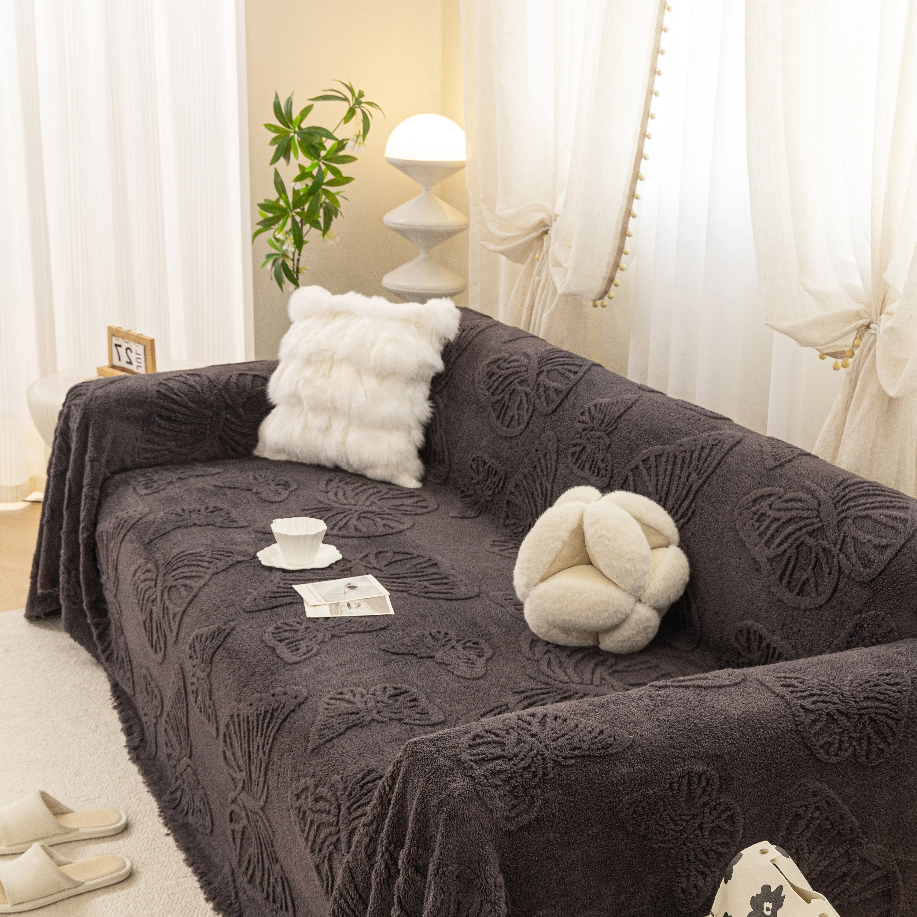 Luxury 3D Butterfly Jacquard Sofa Throw Blanket, Ultra-Soft Plush Fleece Couch Cover - Image 57