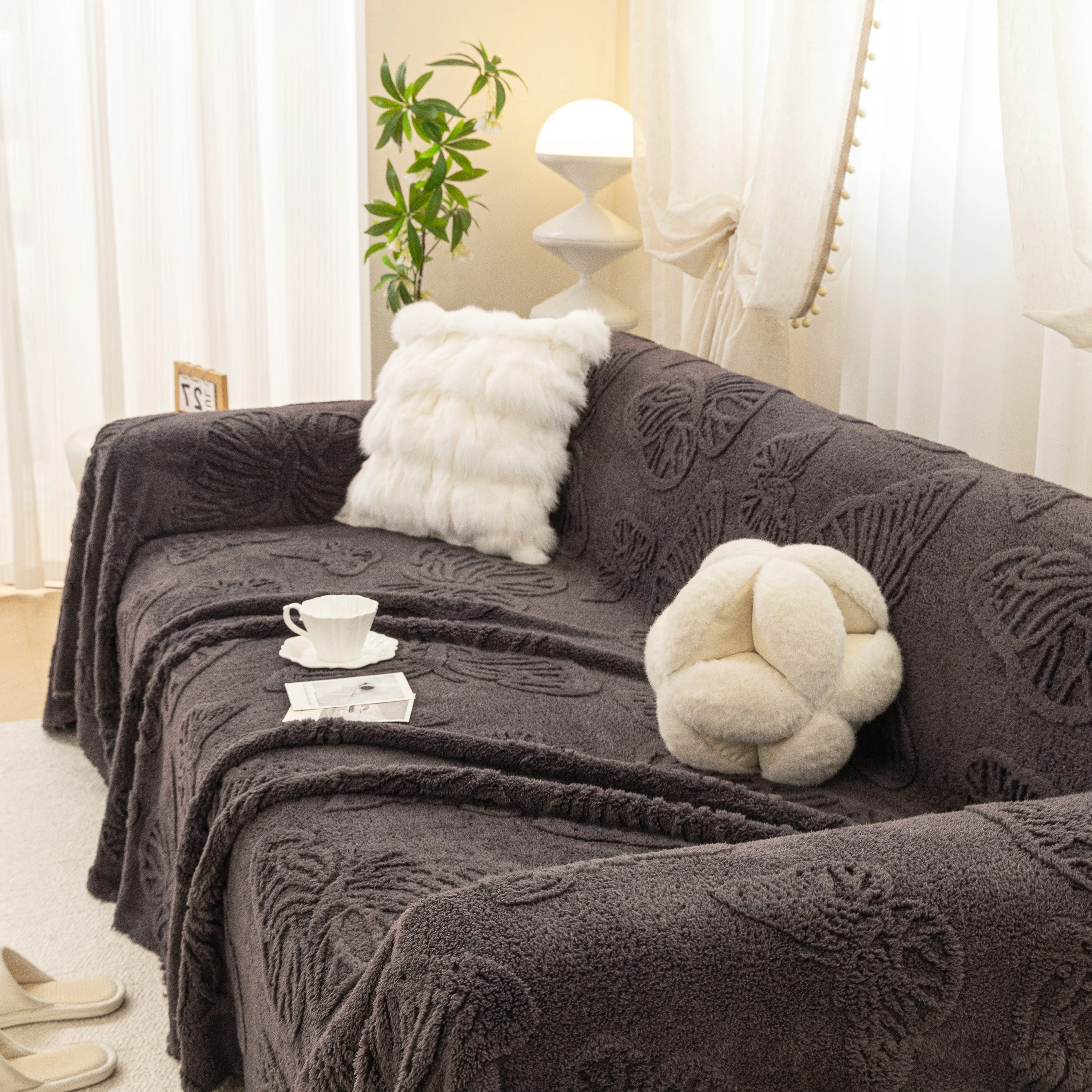 Luxury 3D Butterfly Jacquard Sofa Throw Blanket, Ultra-Soft Plush Fleece Couch Cover - Image 60