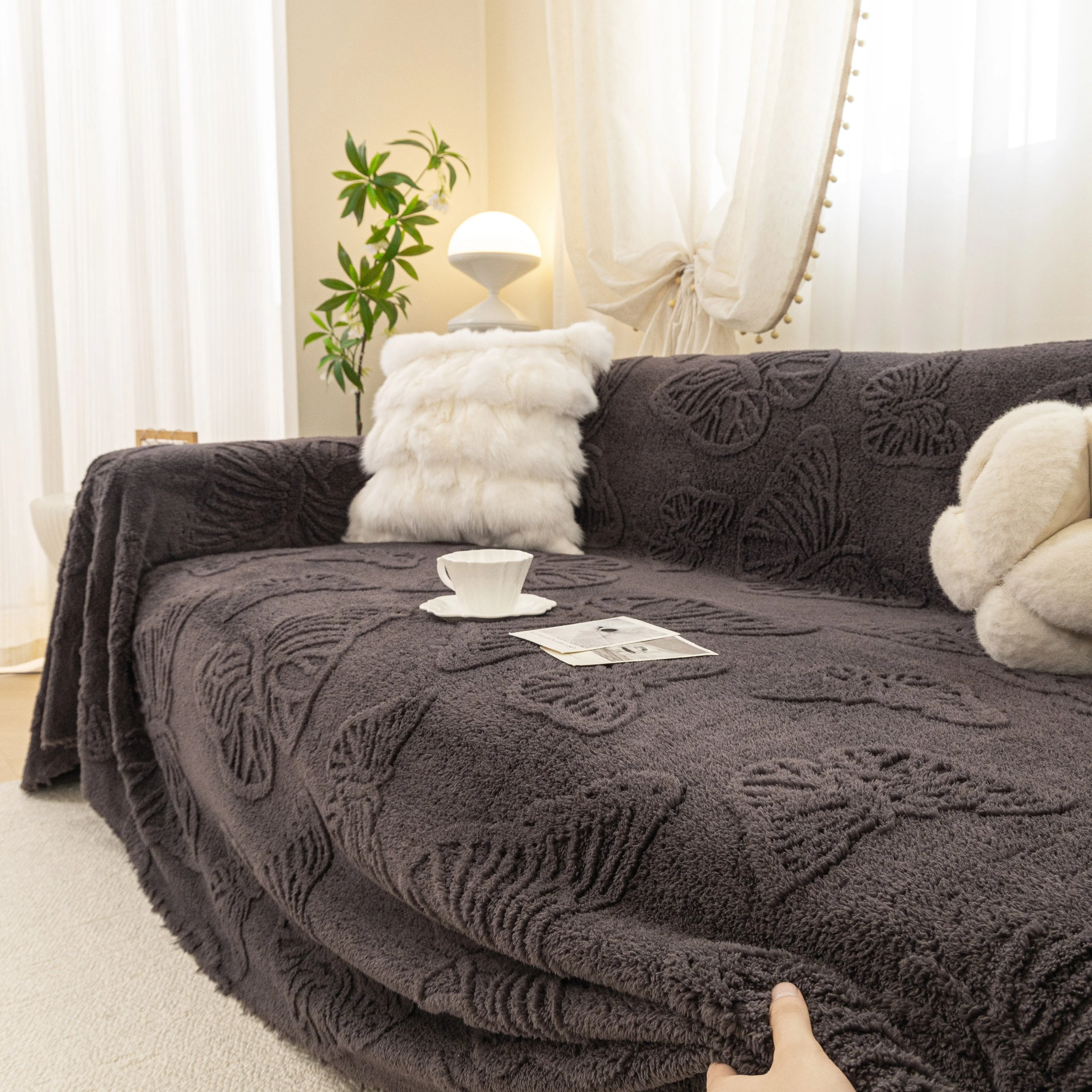 Luxury 3D Butterfly Jacquard Sofa Throw Blanket, Ultra-Soft Plush Fleece Couch Cover - Image 62