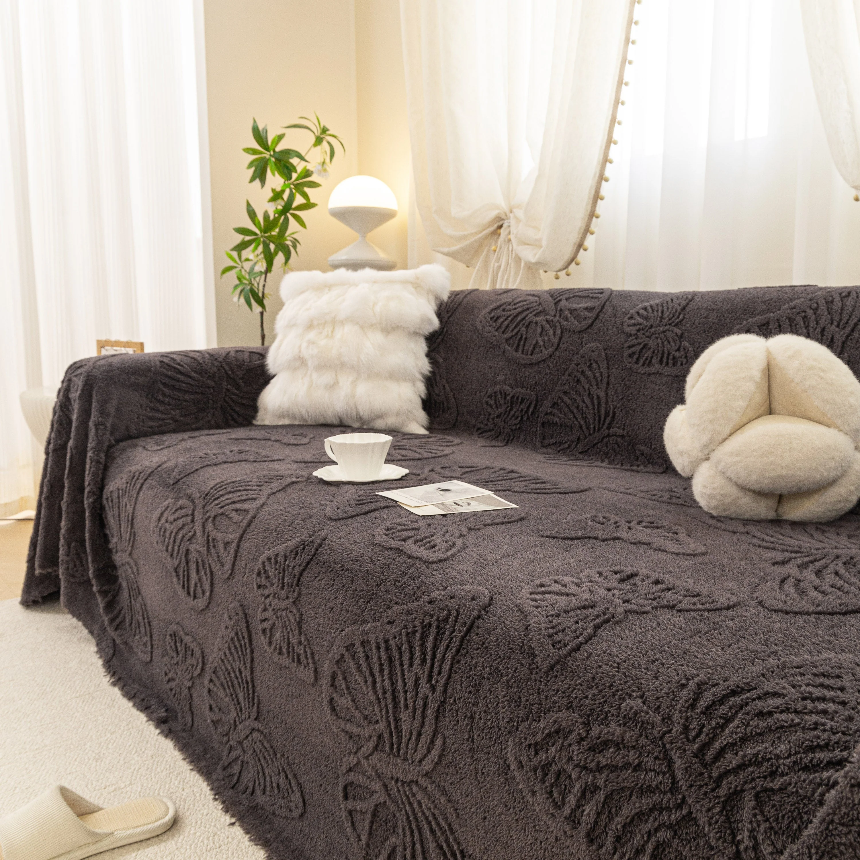 Luxury 3D Butterfly Jacquard Sofa Throw Blanket, Ultra-Soft Plush Fleece Couch Cover - Image 67
