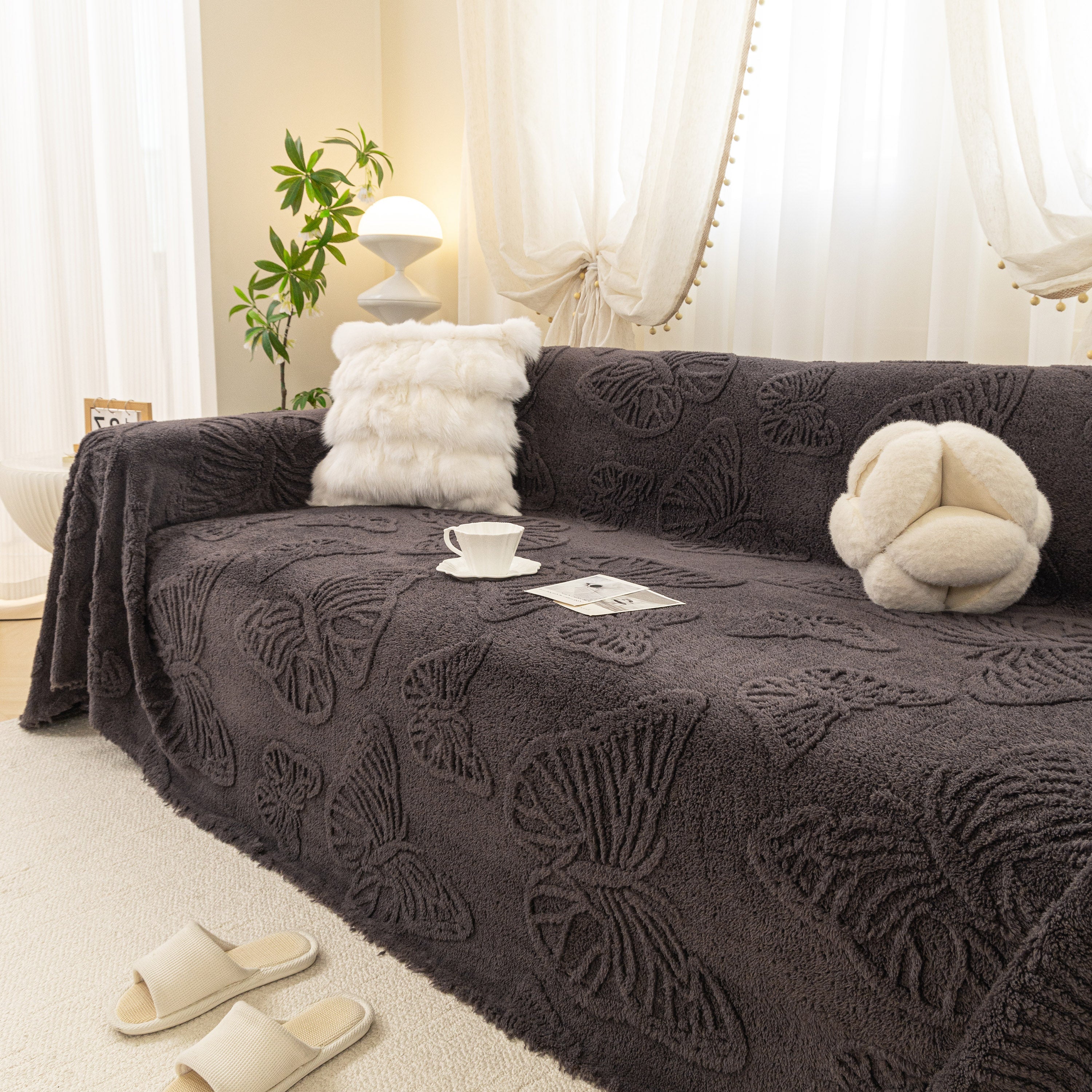 Luxury 3D Butterfly Jacquard Sofa Throw Blanket, Ultra-Soft Plush Fleece Couch Cover - Image 68