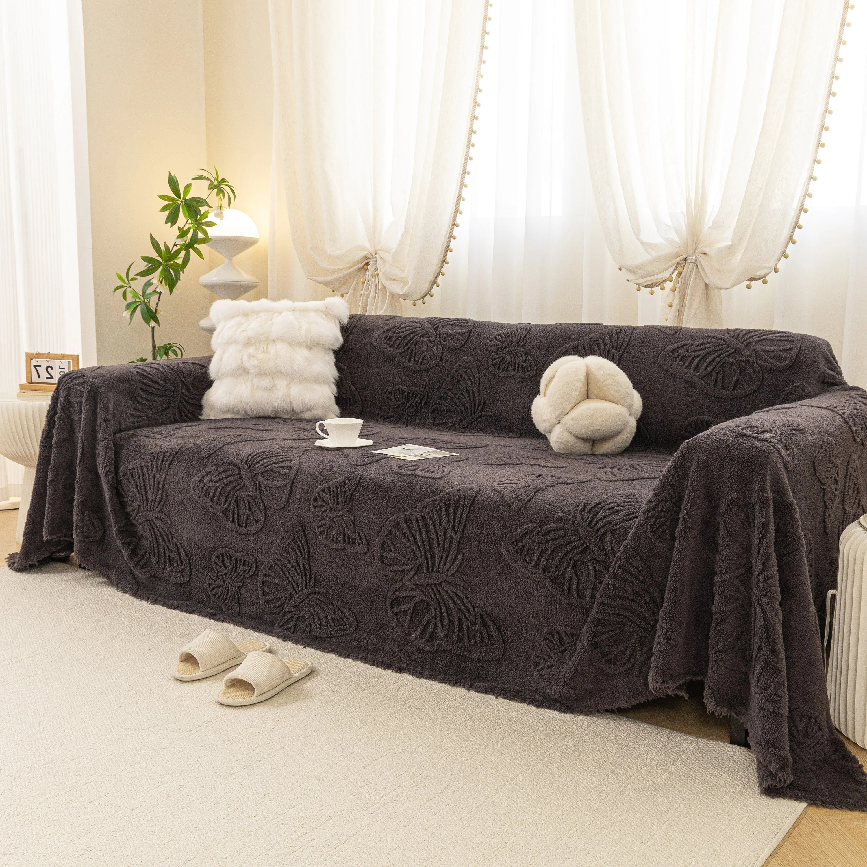 Luxury 3D Butterfly Jacquard Sofa Throw Blanket, Ultra-Soft Plush Fleece Couch Cover - Image 70