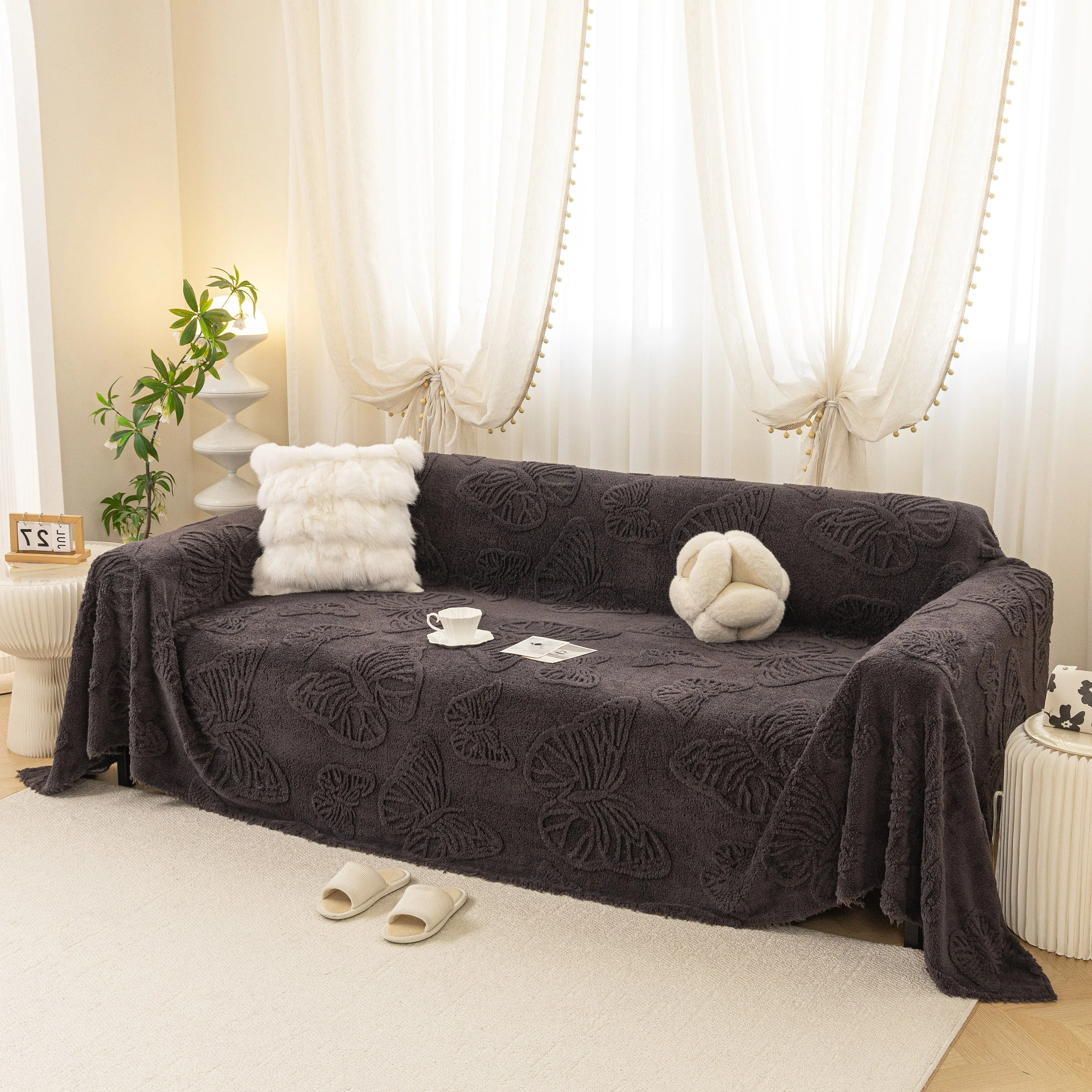 Luxury 3D Butterfly Jacquard Sofa Throw Blanket, Ultra-Soft Plush Fleece Couch Cover - Image 73