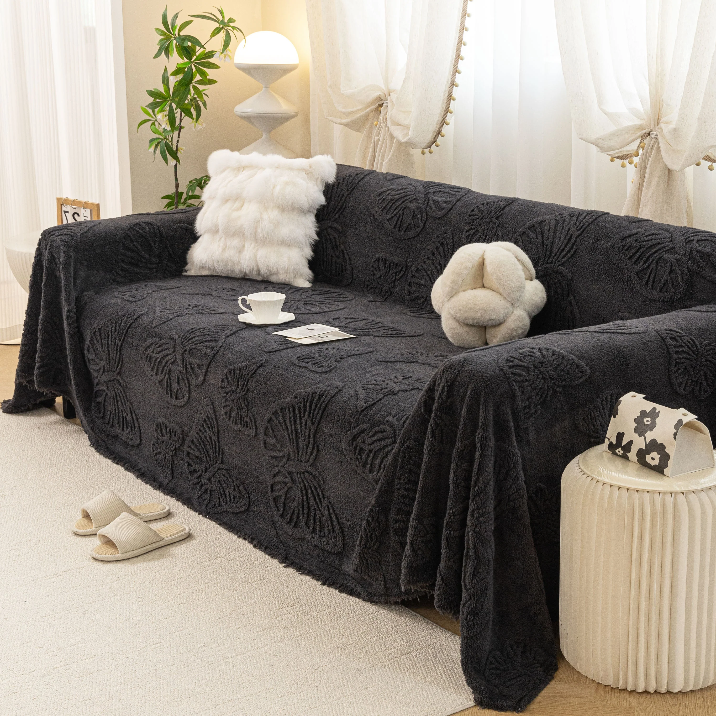 Luxury 3D Butterfly Jacquard Sofa Throw Blanket, Ultra-Soft Plush Fleece Couch Cover - Image 79