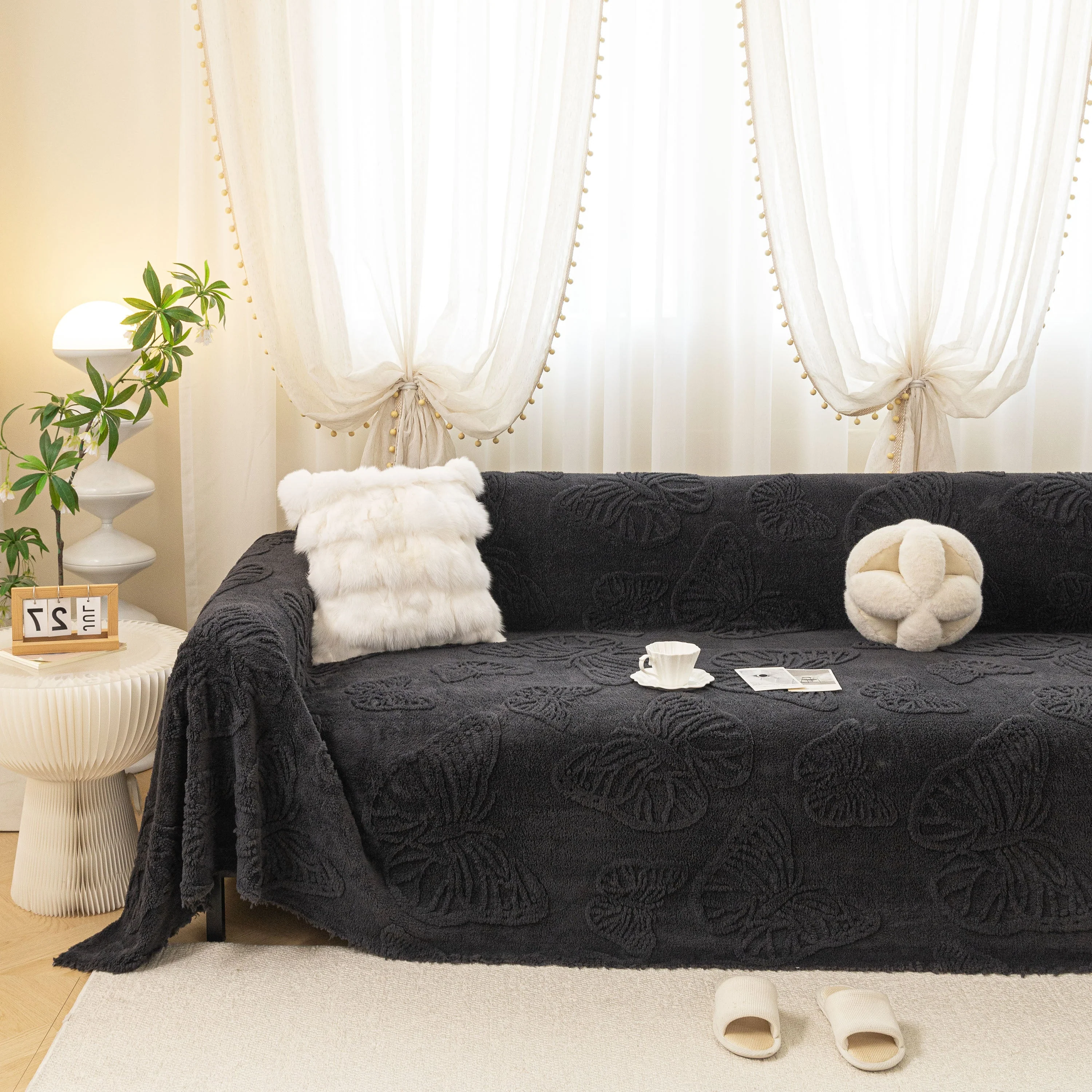 Luxury 3D Butterfly Jacquard Sofa Throw Blanket, Ultra-Soft Plush Fleece Couch Cover - Image 80