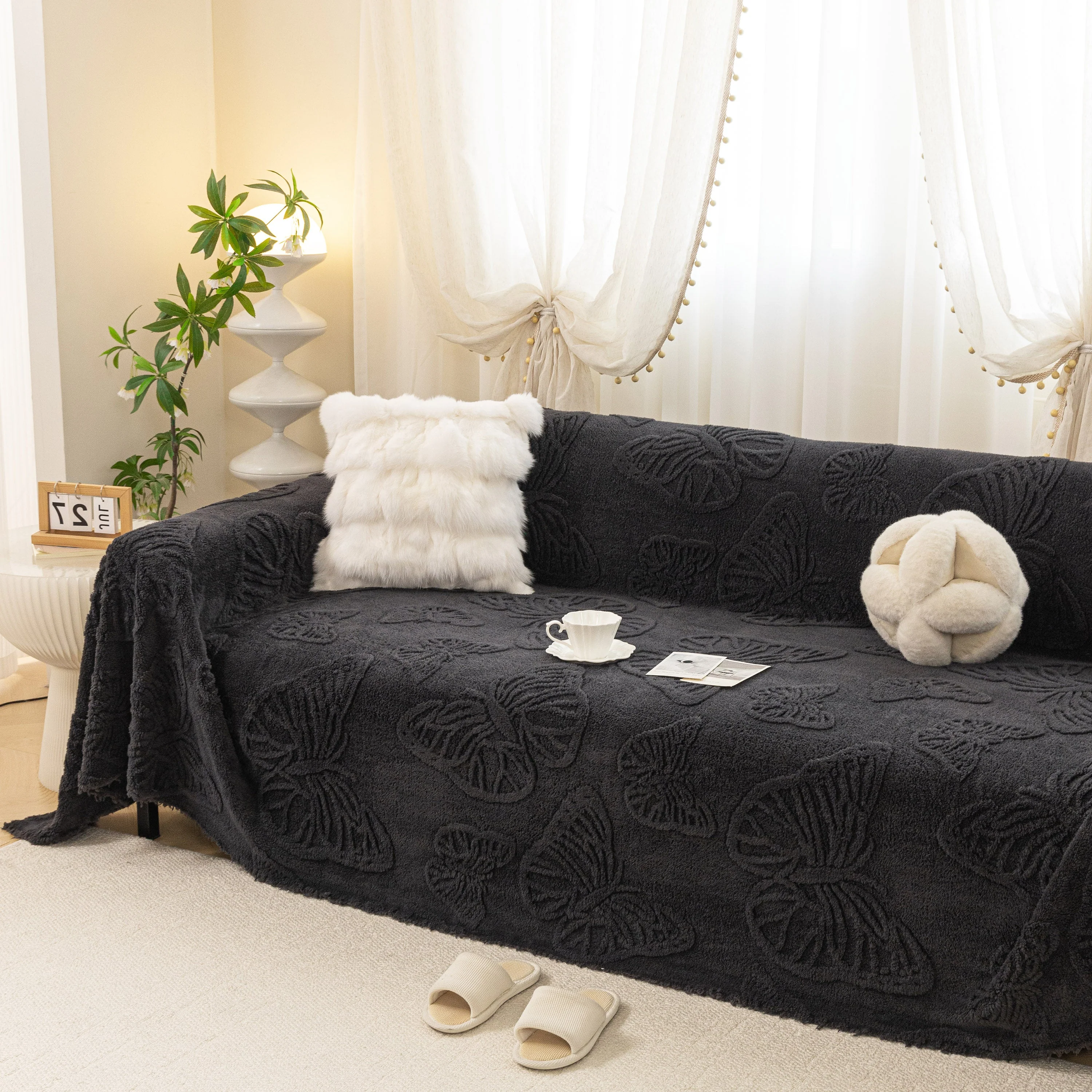 Luxury 3D Butterfly Jacquard Sofa Throw Blanket, Ultra-Soft Plush Fleece Couch Cover - Image 81