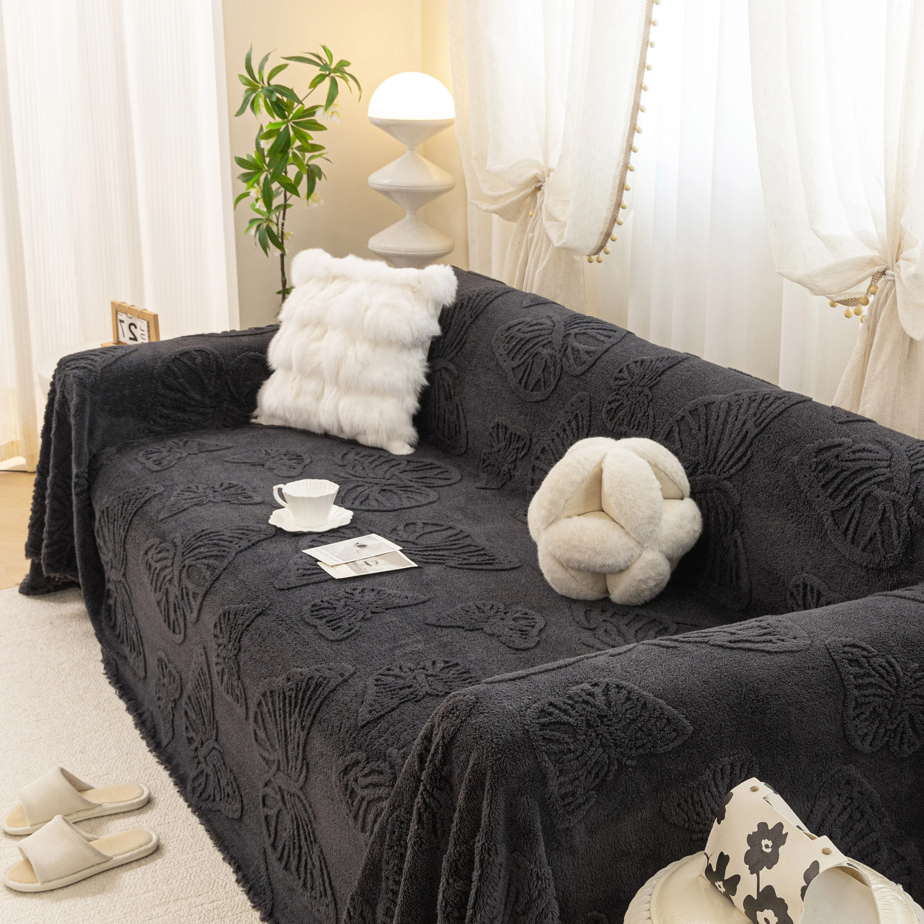 Luxury 3D Butterfly Jacquard Sofa Throw Blanket, Ultra-Soft Plush Fleece Couch Cover - Image 83